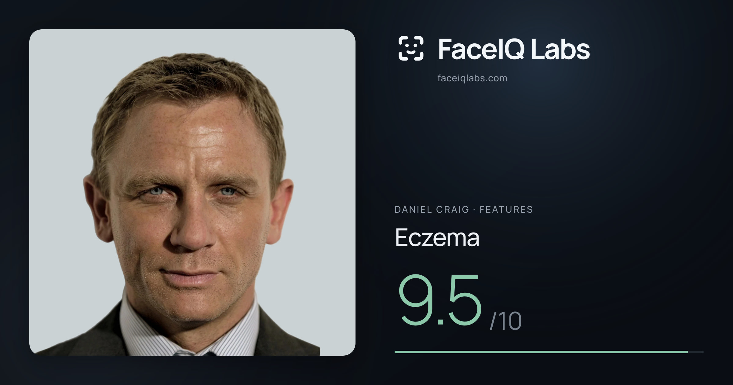 Daniel Craig Eczema: 9.5/10, drawn on the photo