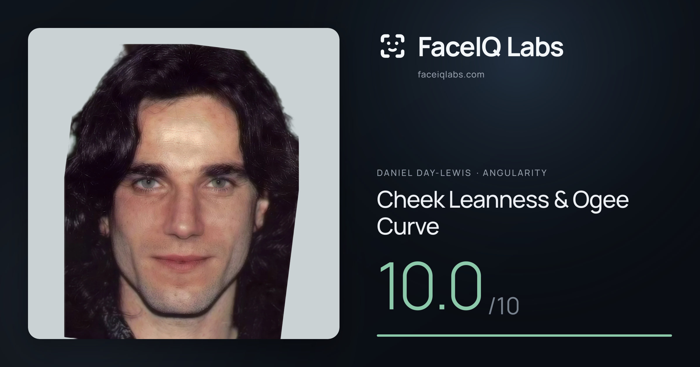 Daniel Day-Lewis Cheek Leanness & Ogee Curve: 10.0/10, drawn on the photo