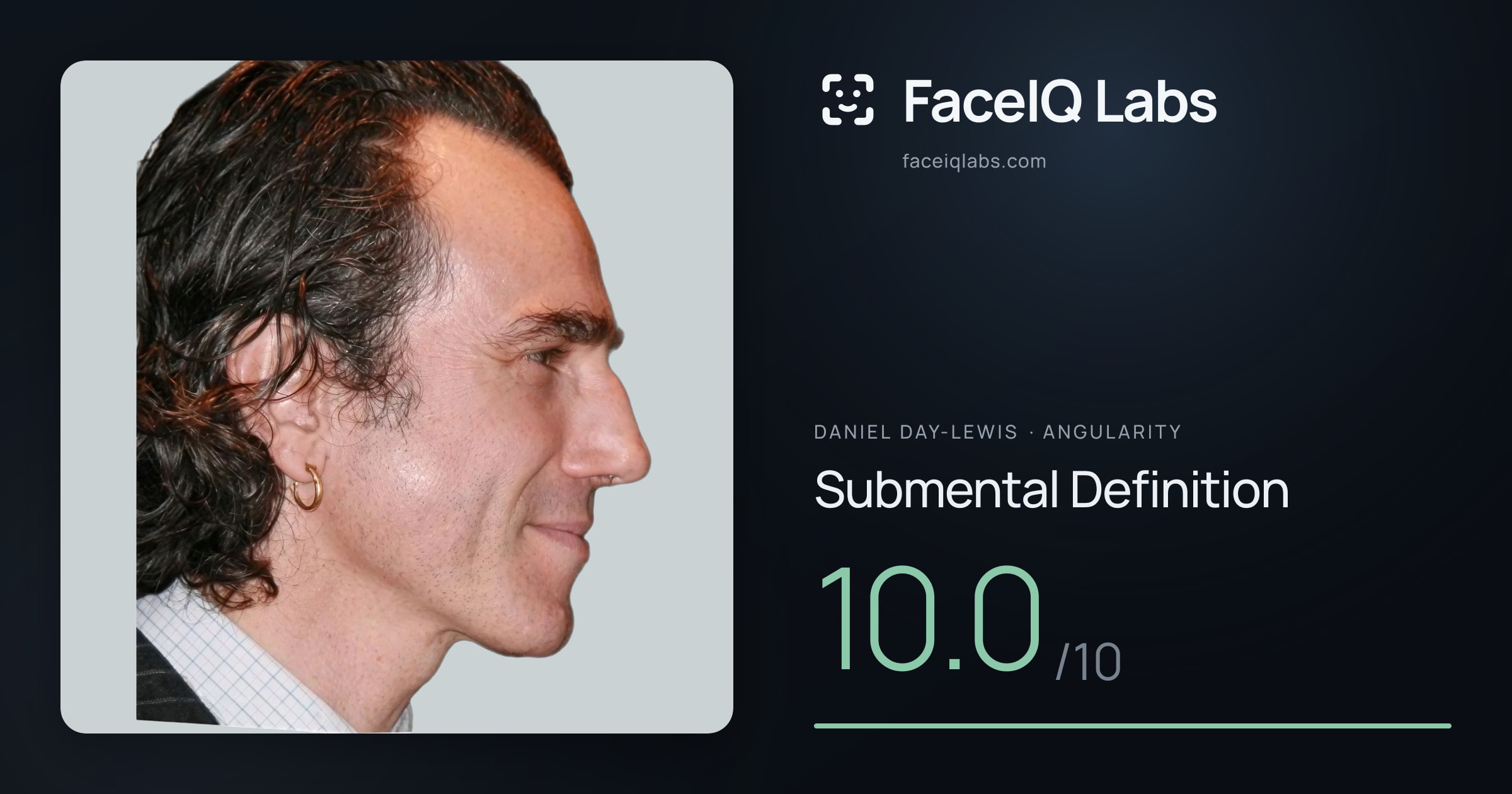Daniel Day-Lewis Submental Definition: 10.0/10, drawn on the photo