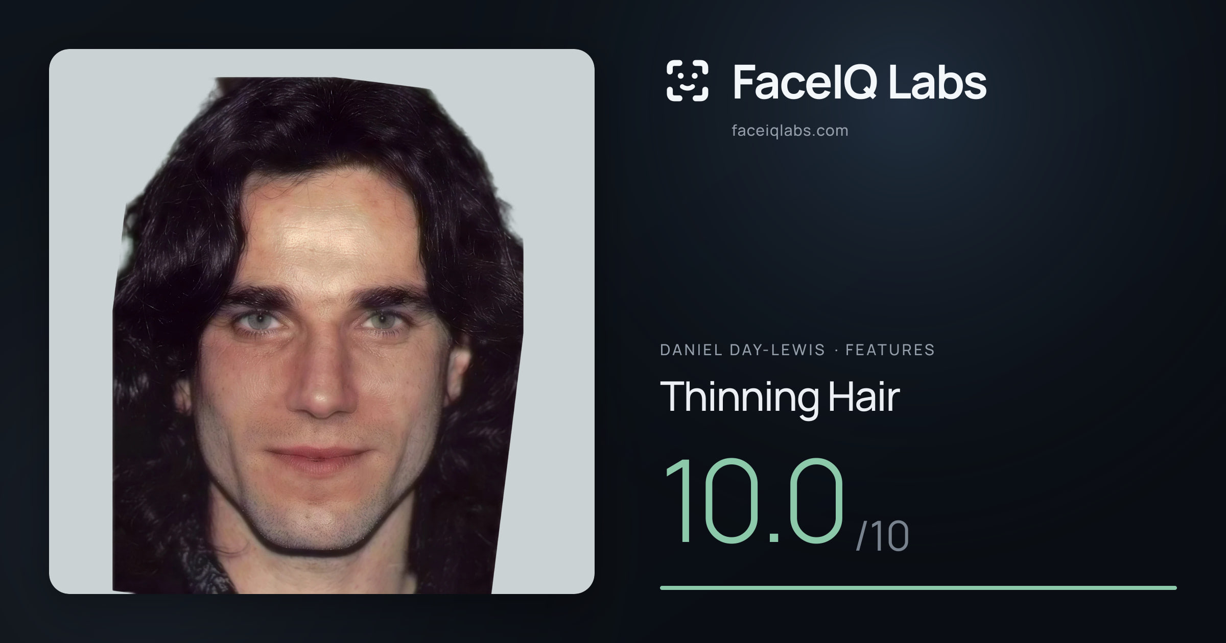 Daniel Day-Lewis Thinning Hair: 10.0/10, drawn on the photo