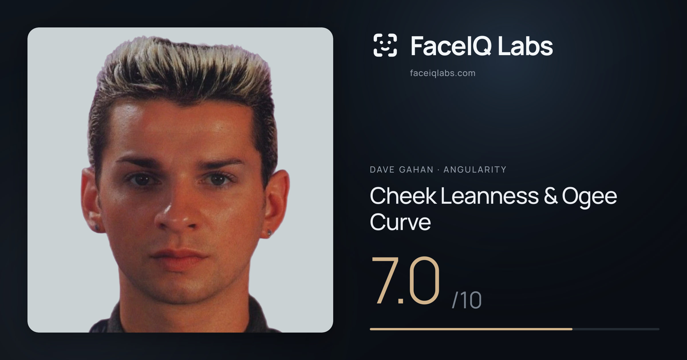 Dave Gahan Cheek Leanness & Ogee Curve: 7.0/10, drawn on the photo