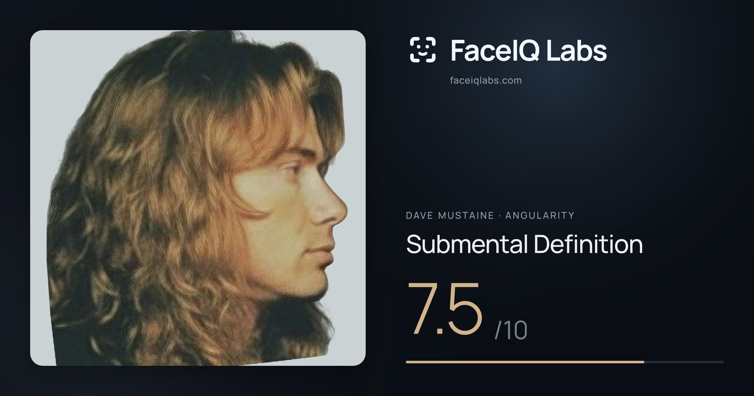 Dave Mustaine Submental Definition: 7.5/10, drawn on the photo