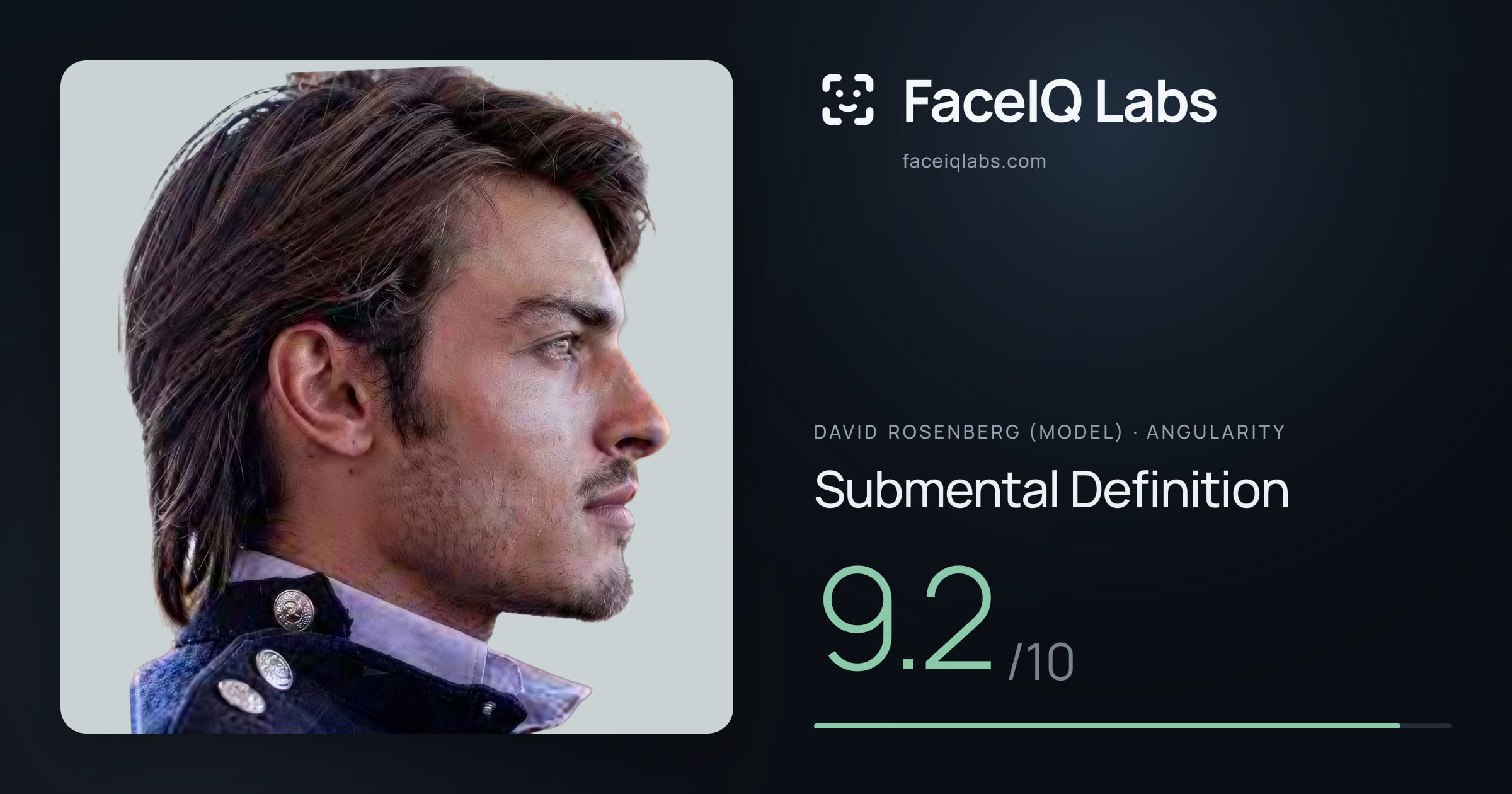 David Rosenberg (Model) Submental Definition: 9.2/10, drawn on the photo