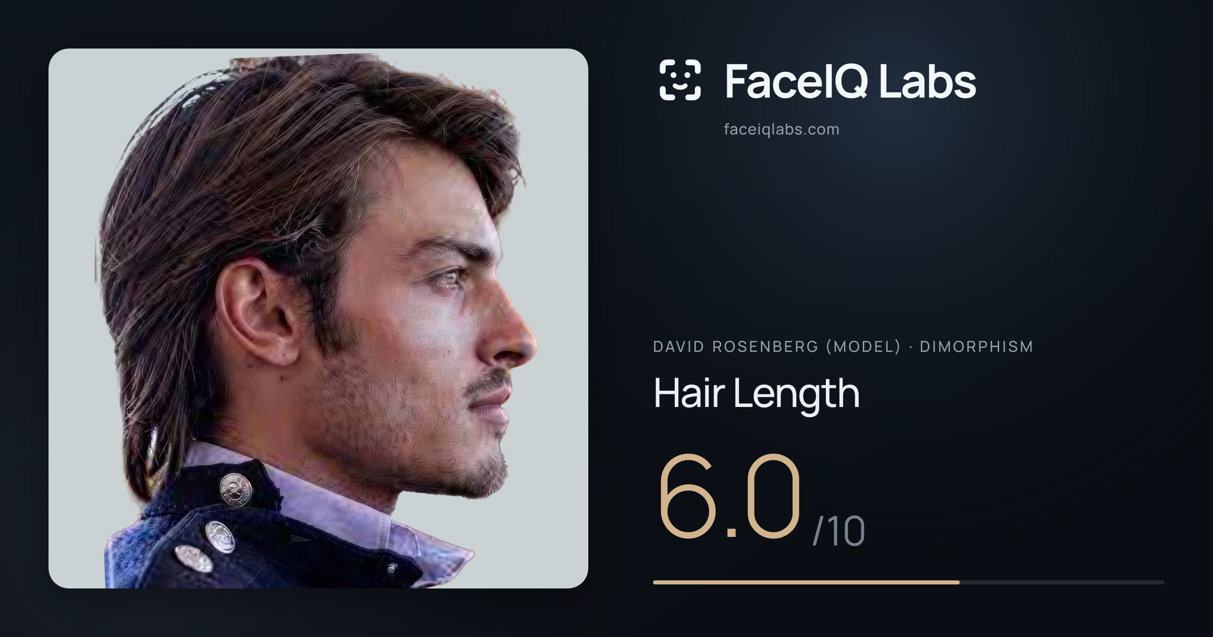 David Rosenberg (Model) Hair Length: 6.0/10, drawn on the photo