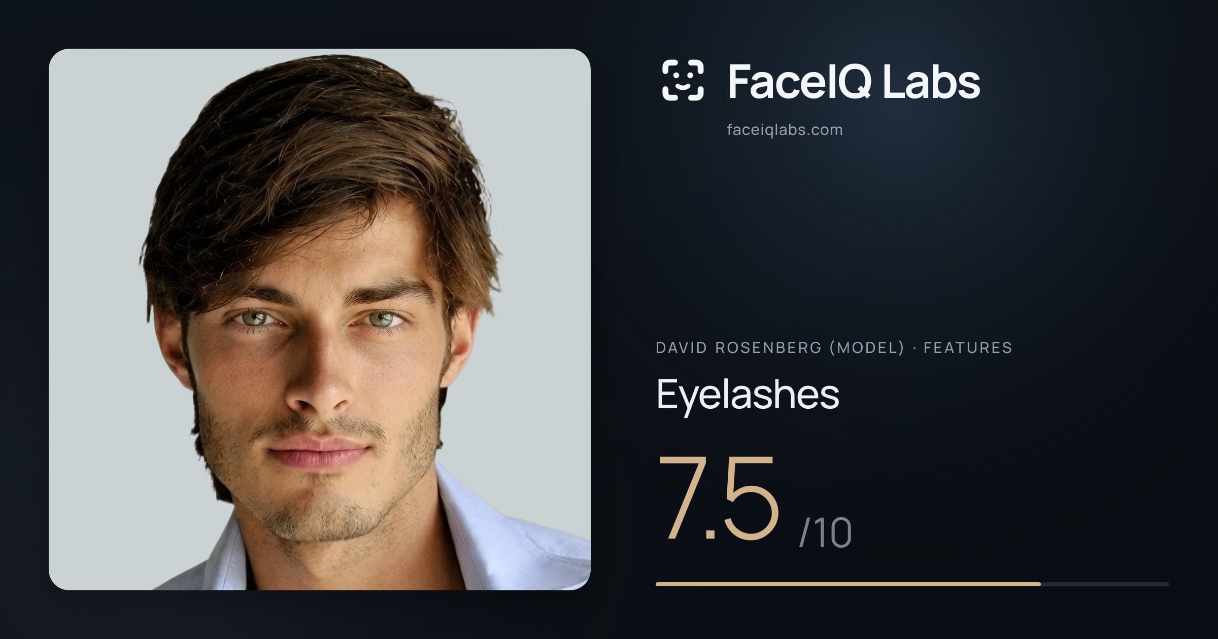 David Rosenberg (Model) Eyelashes: 7.5/10, drawn on the photo