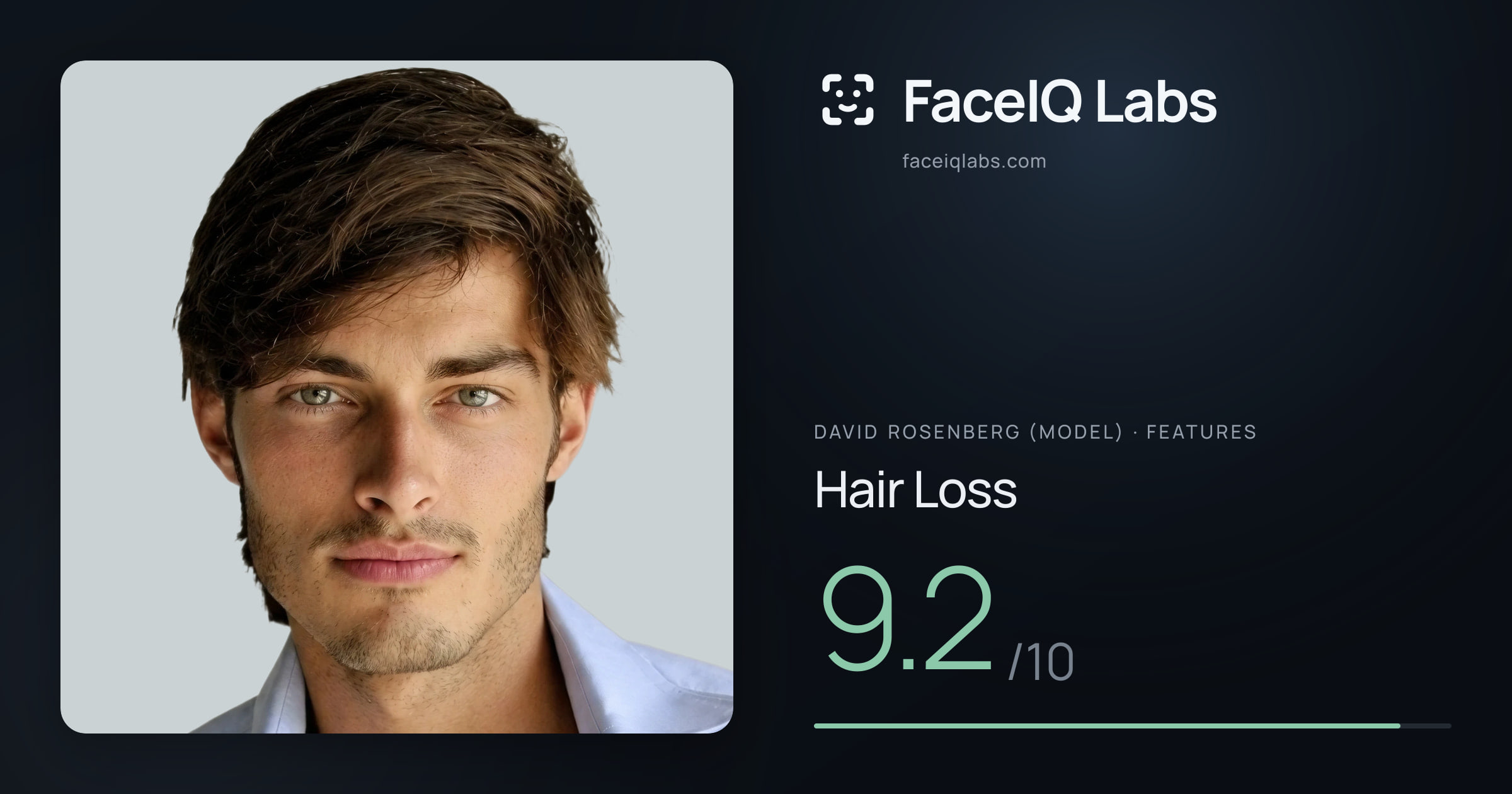 David Rosenberg (Model) Hair Loss: 9.2/10, drawn on the photo