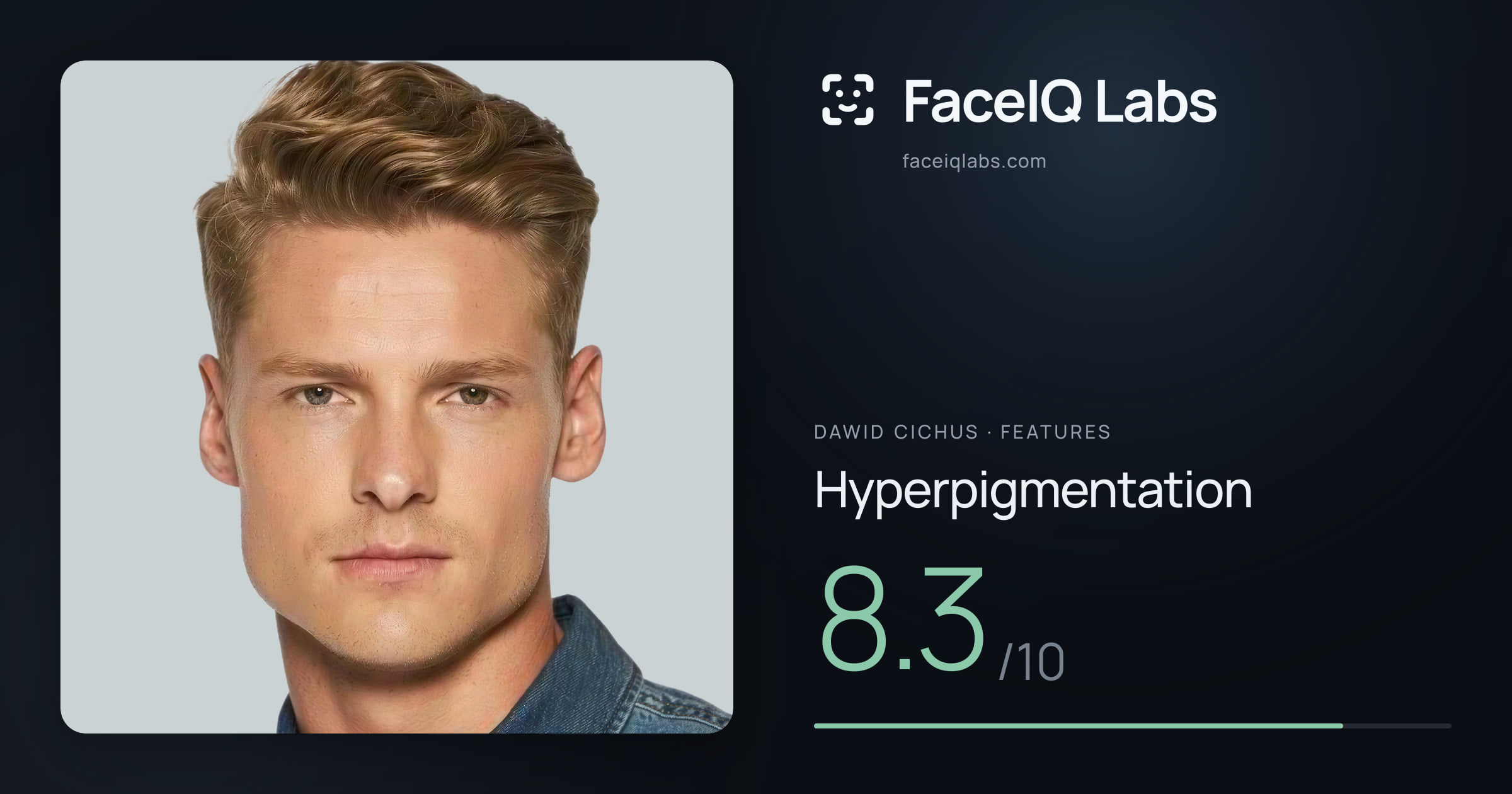 Dawid Cichus Hyperpigmentation: 8.3/10, drawn on the photo