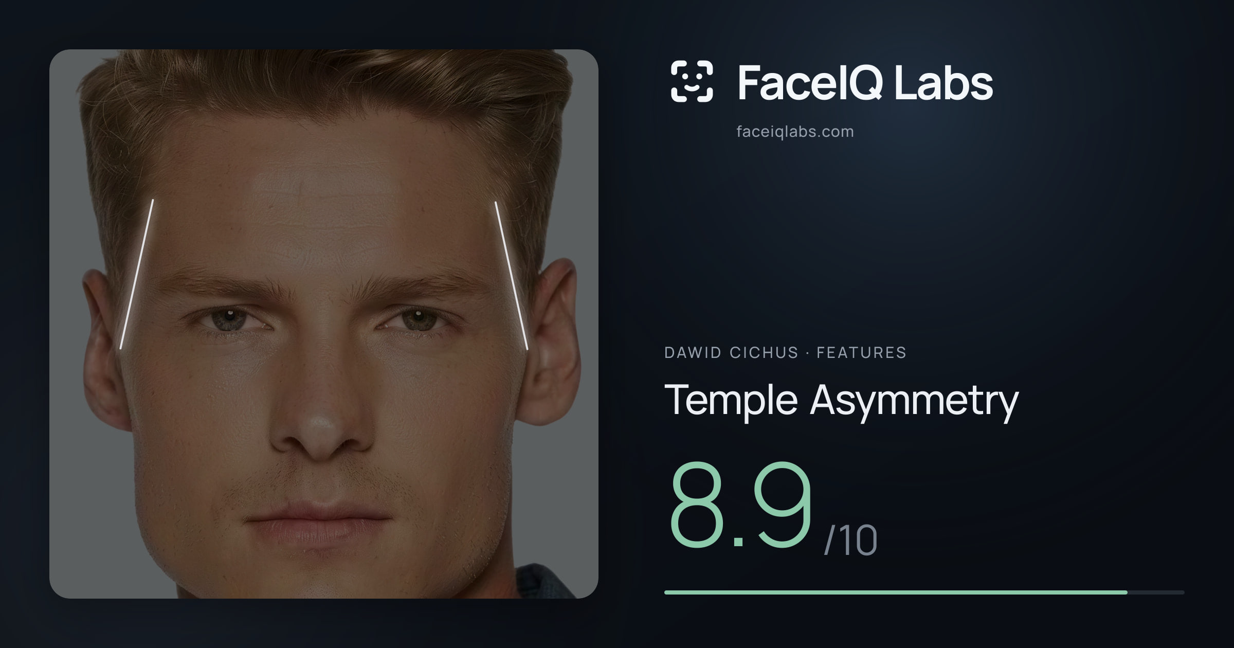 Dawid Cichus Temple Asymmetry: 8.9/10, drawn on the photo