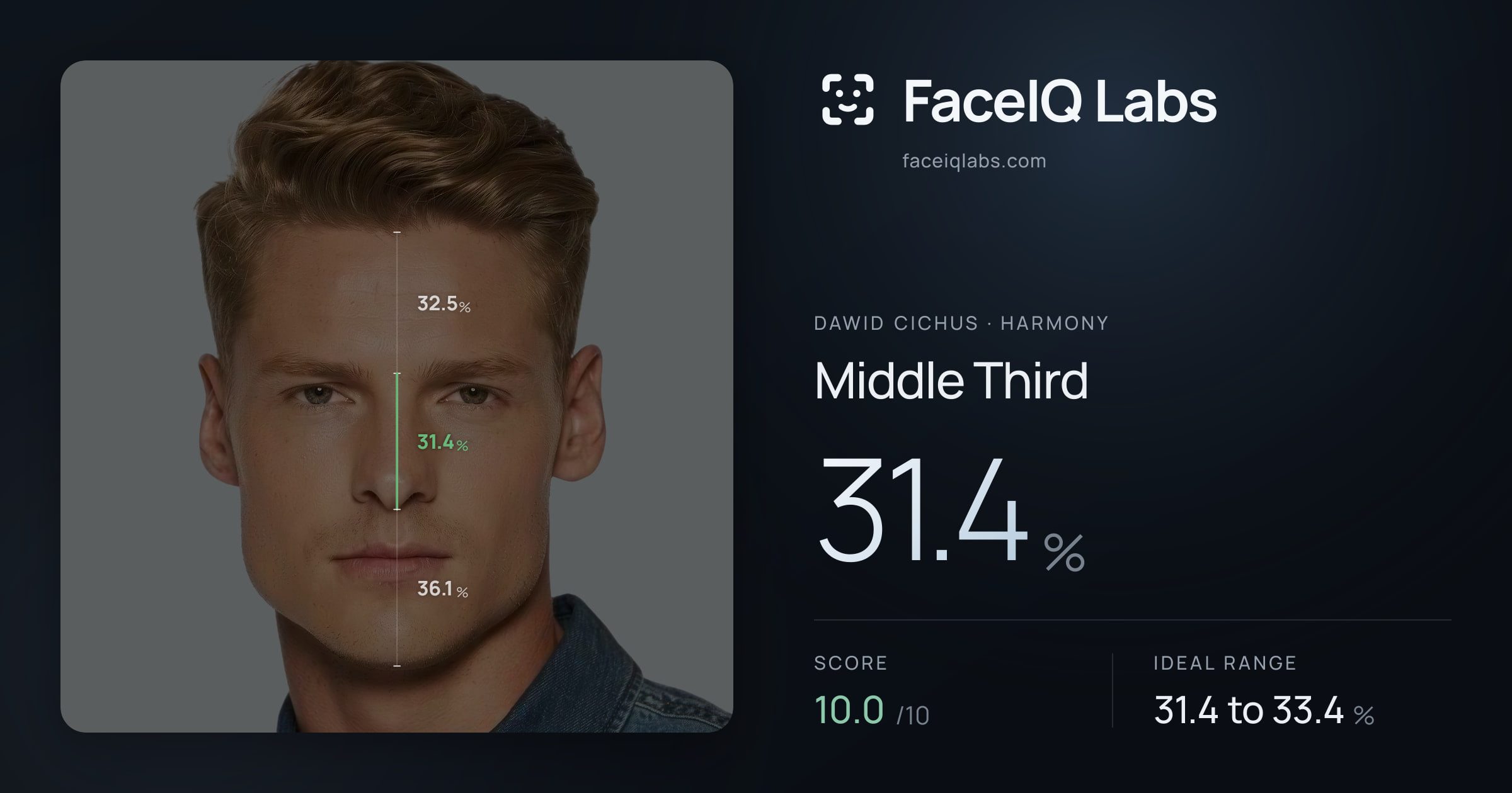 Dawid Cichus Middle Third: 31.4%, drawn on the photo