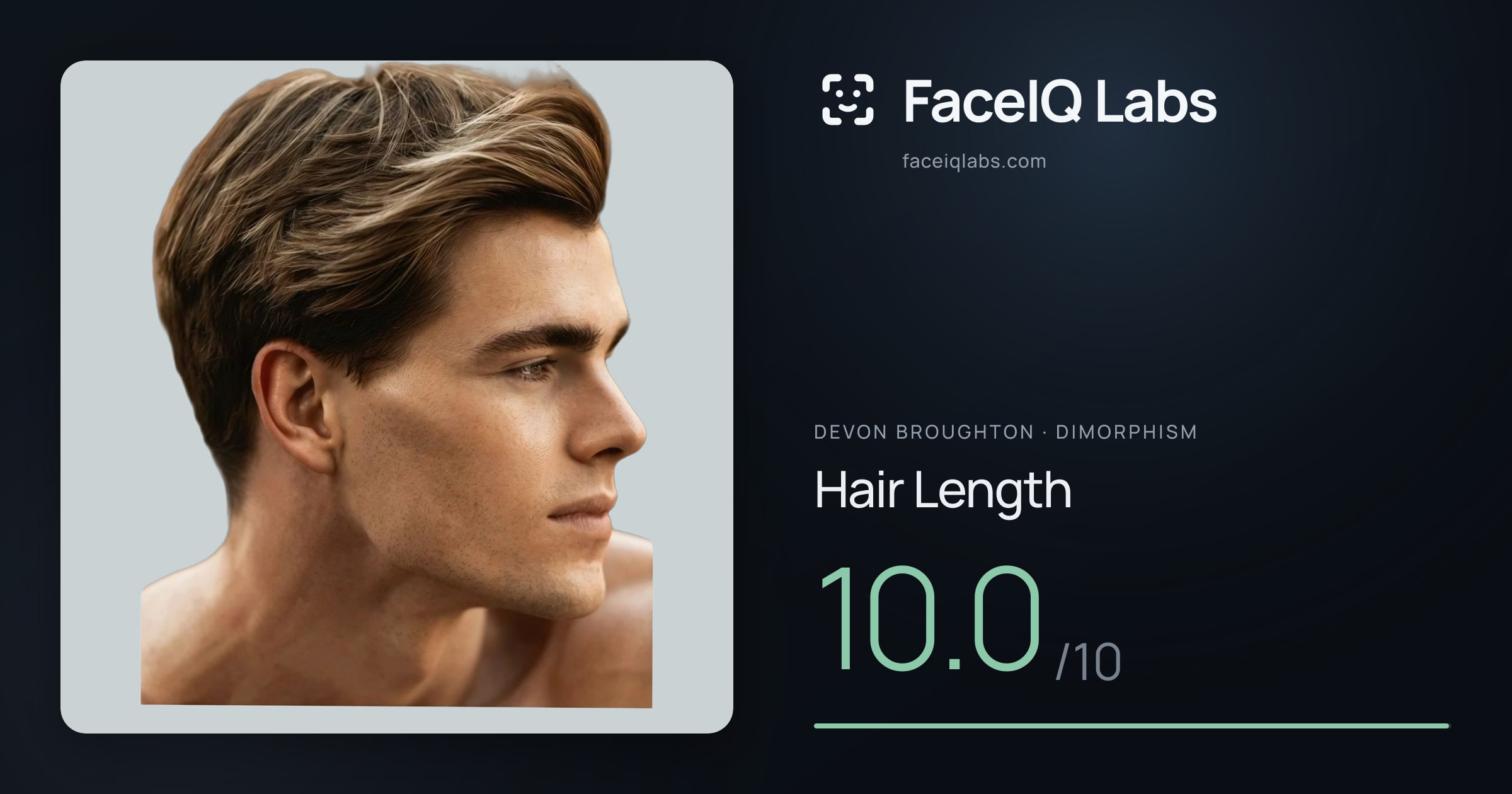 Devon Broughton Hair Length: 10.0/10, drawn on the photo