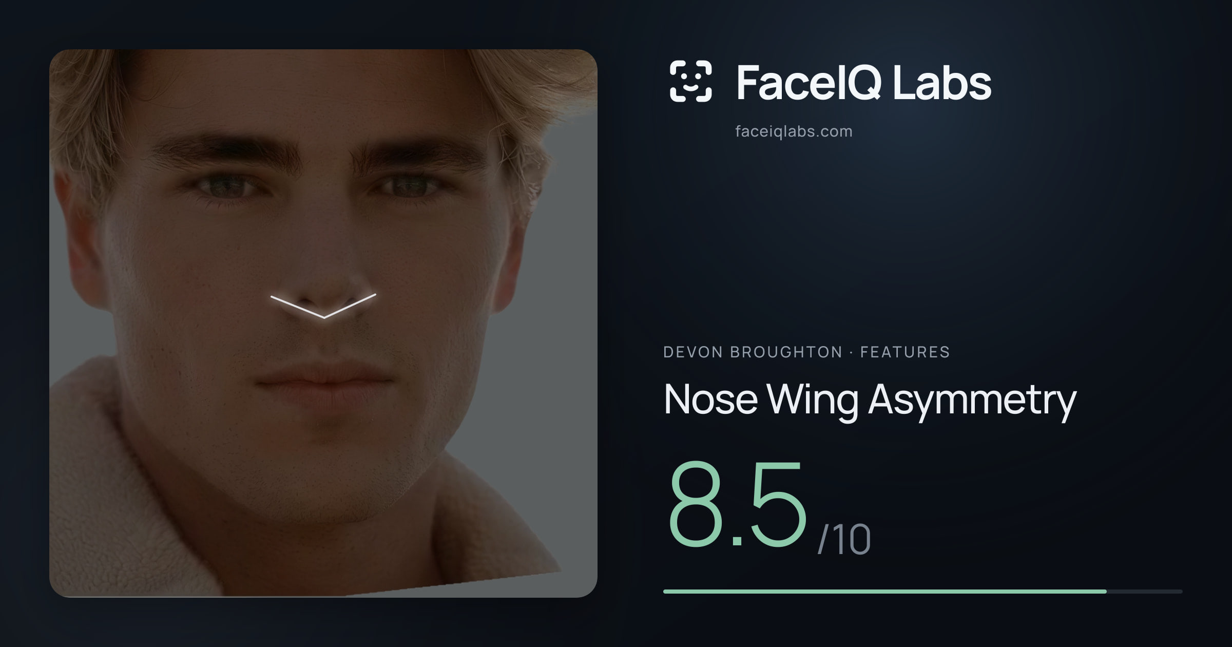 Devon Broughton Nose Wing Asymmetry: 8.5/10, drawn on the photo