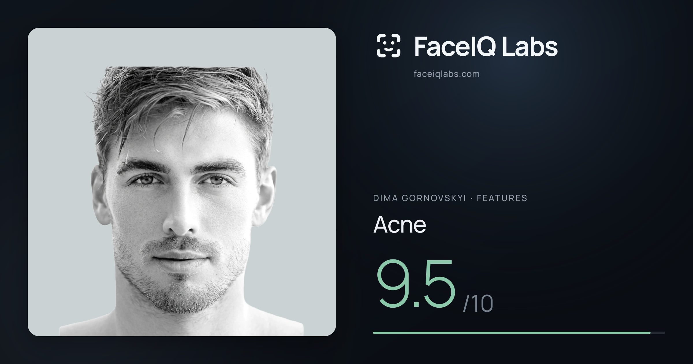 Dima Gornovskyi Acne: 9.5/10, drawn on the photo