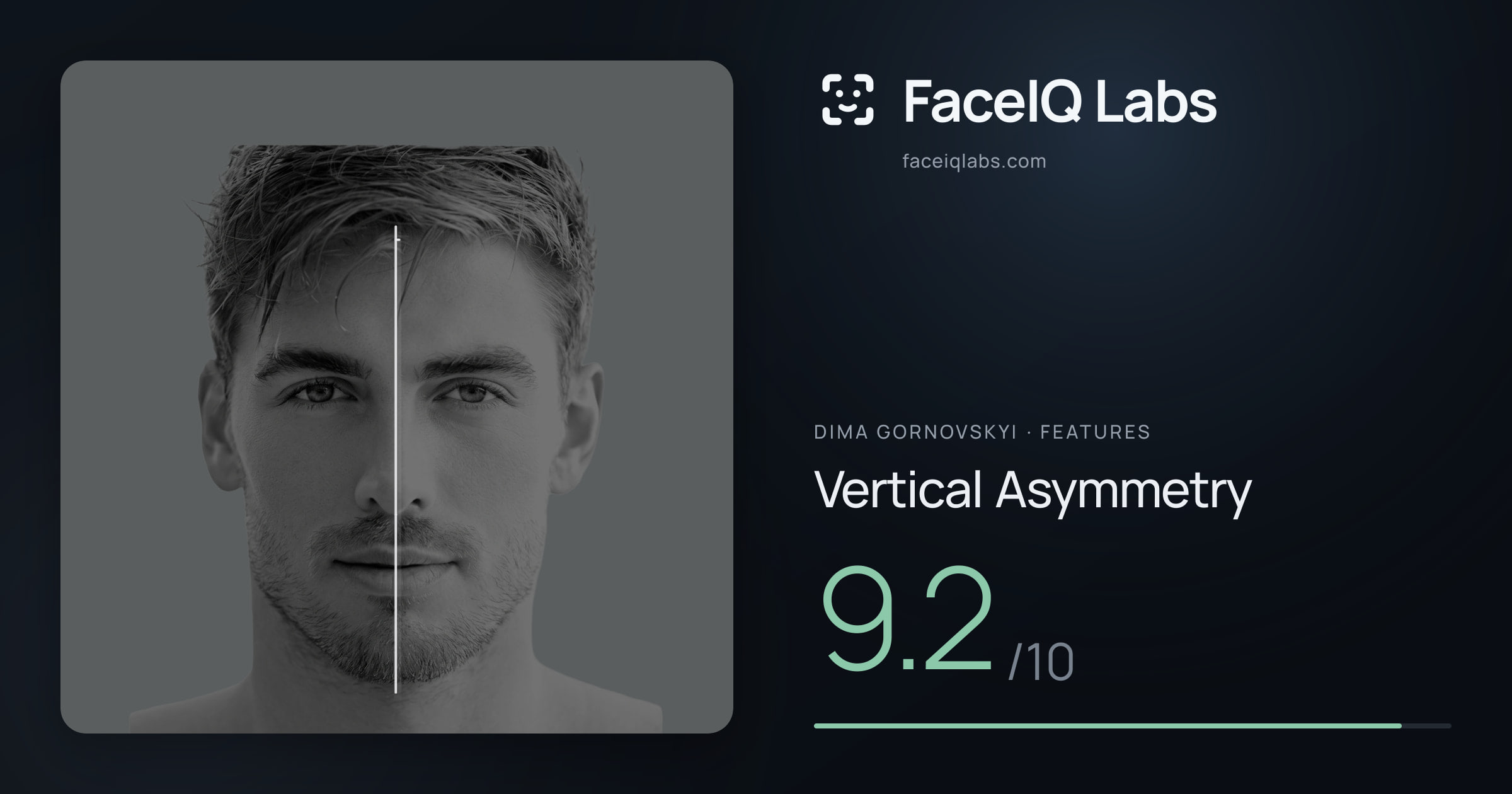 Dima Gornovskyi Vertical Asymmetry: 9.2/10, drawn on the photo