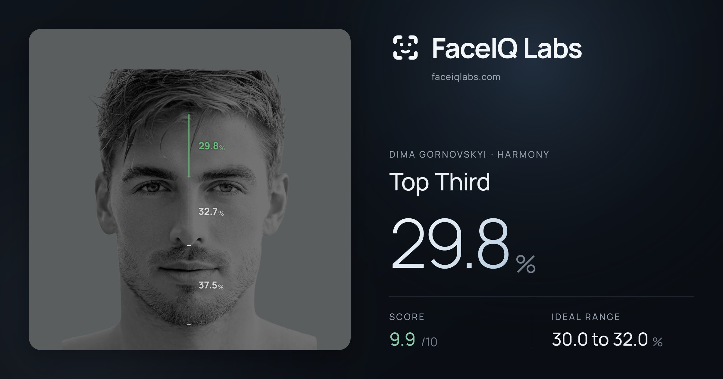 Dima Gornovskyi Top Third: 29.8%, drawn on the photo