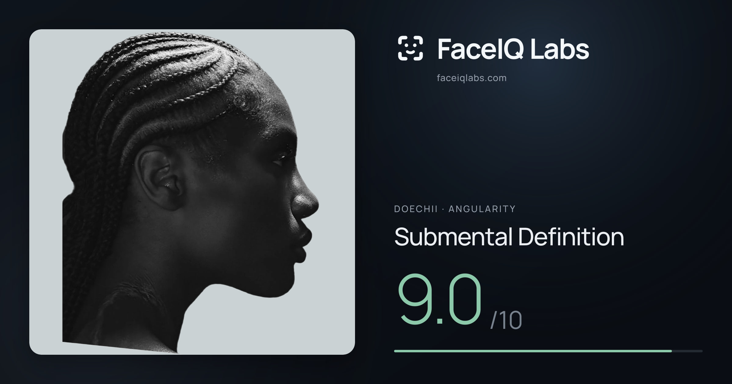 Doechii Submental Definition: 9.0/10, drawn on the photo