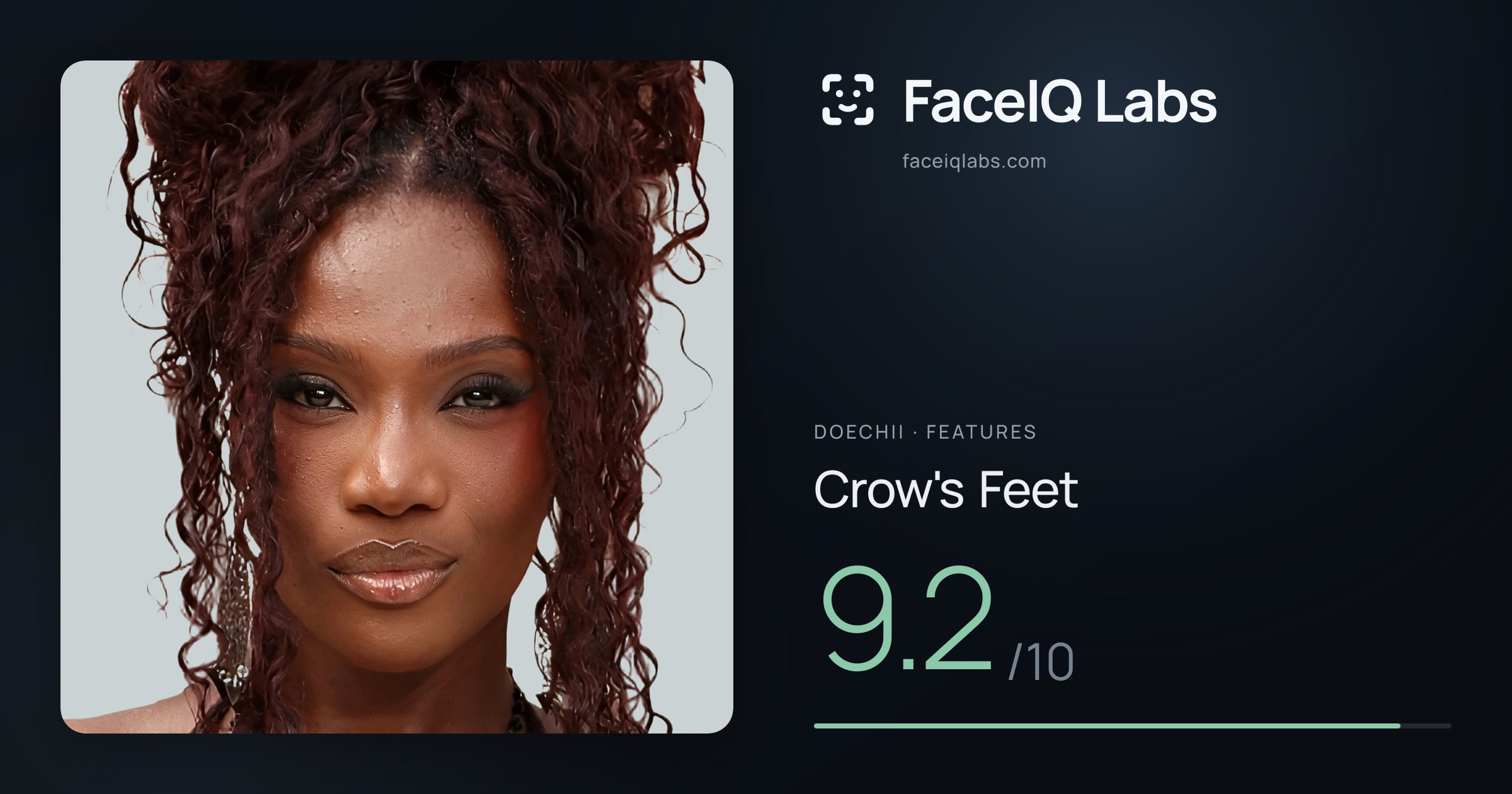 Doechii Crow's Feet: 9.2/10, drawn on the photo