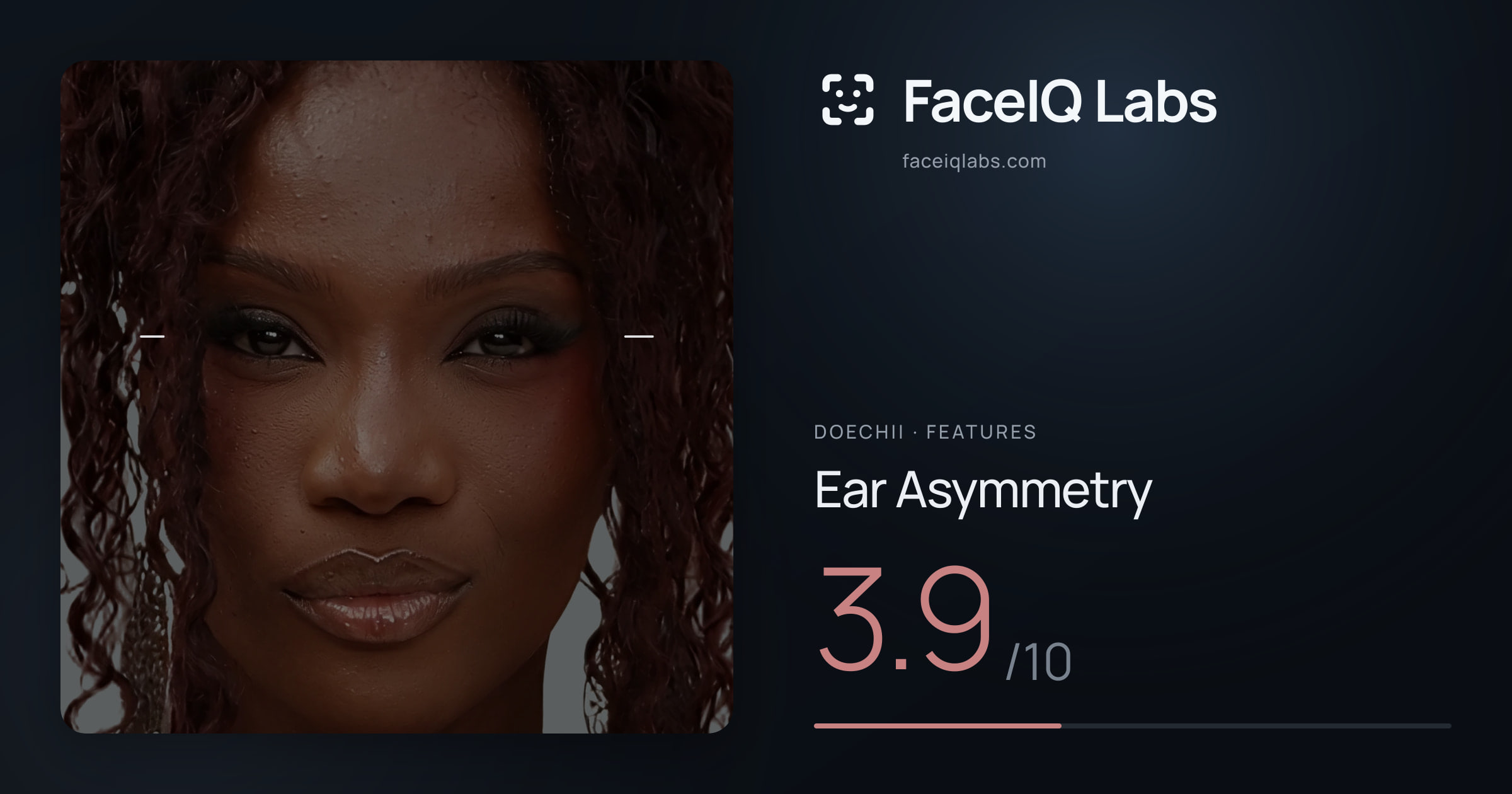 Doechii Ear Asymmetry: 3.9/10, drawn on the photo