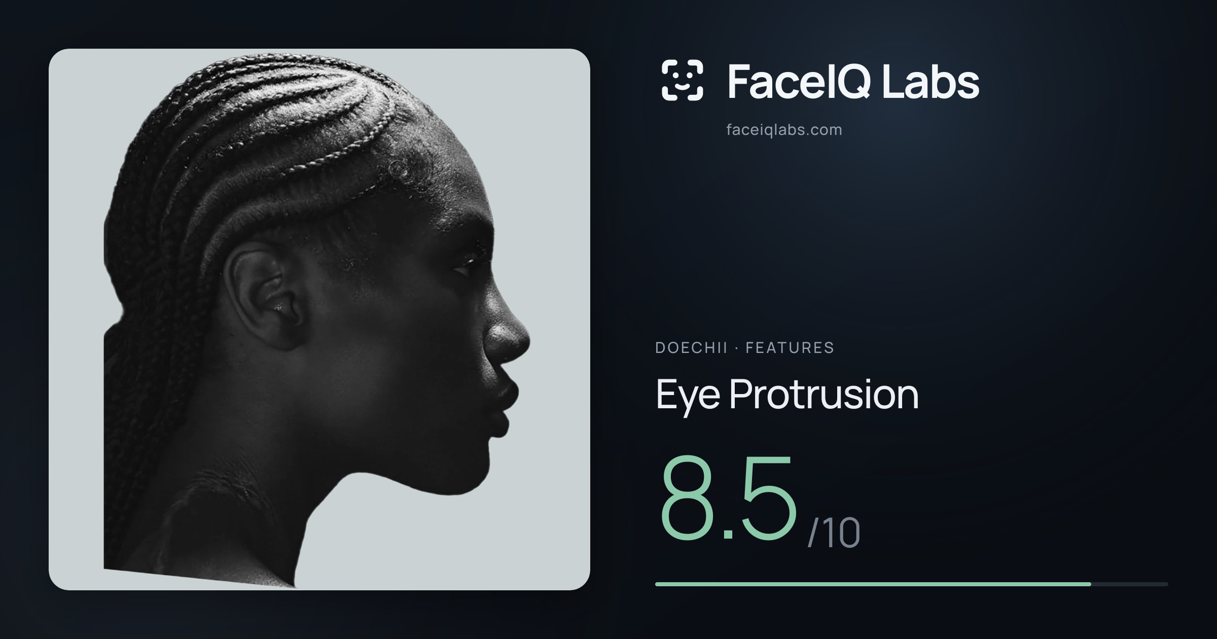 Doechii Eye Protrusion: 8.5/10, drawn on the photo