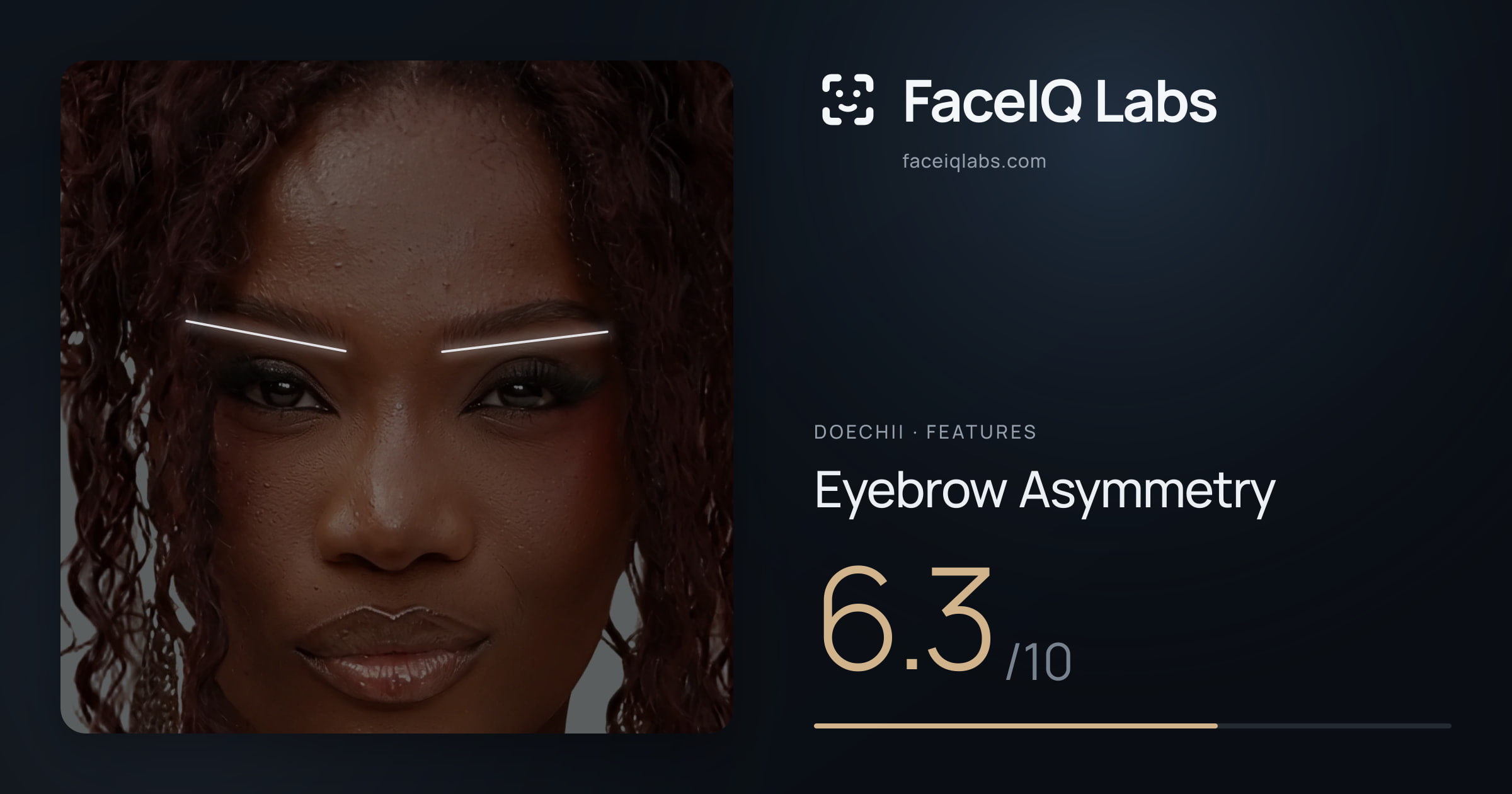 Doechii Eyebrow Asymmetry: 6.3/10, drawn on the photo