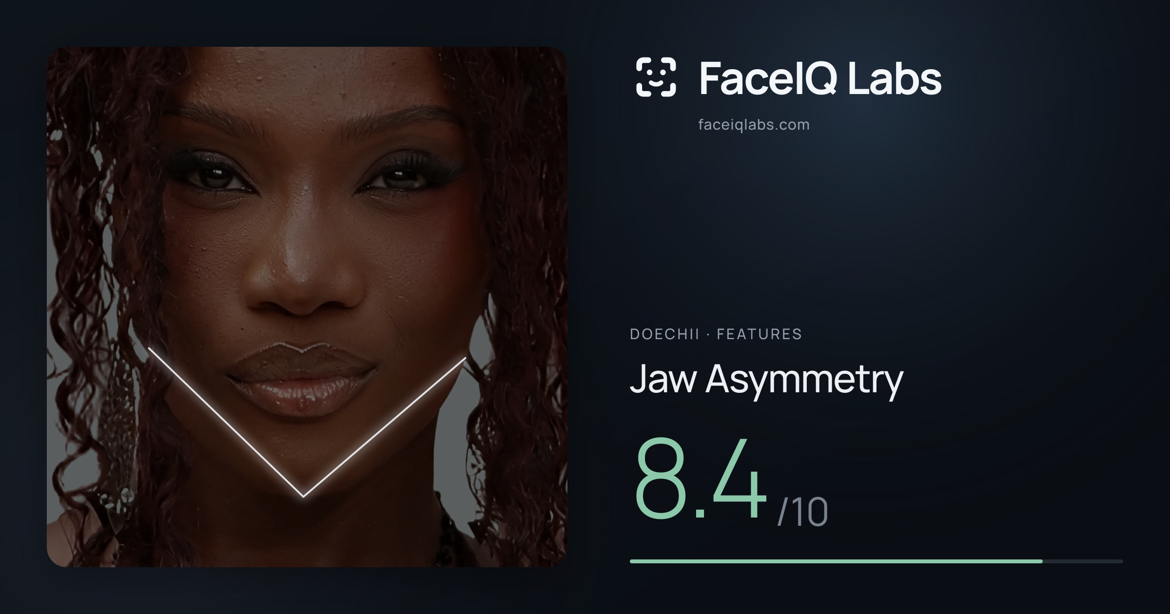 Doechii Jaw Asymmetry: 8.4/10, drawn on the photo