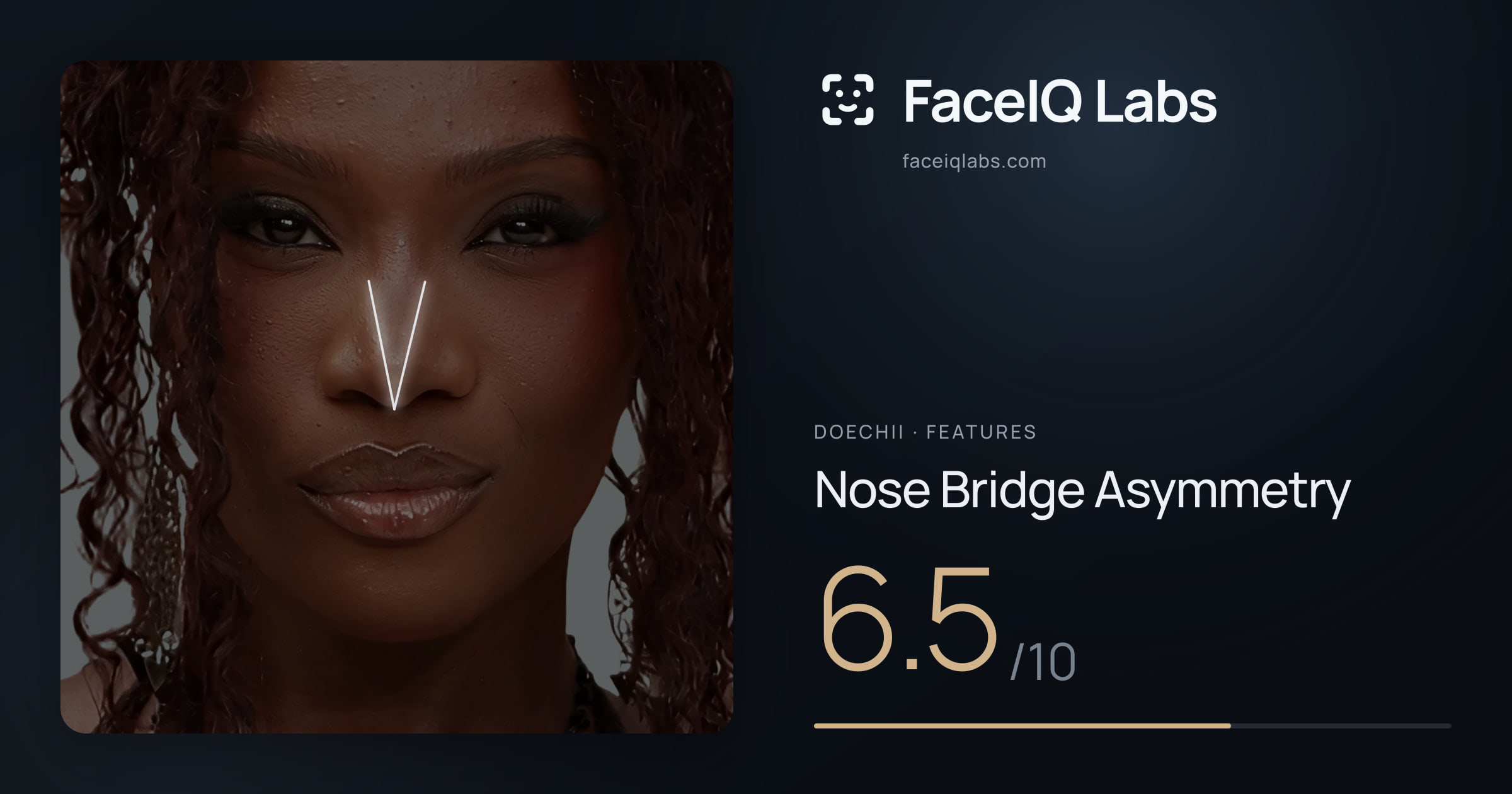 Doechii Nose Bridge Asymmetry: 6.5/10, drawn on the photo