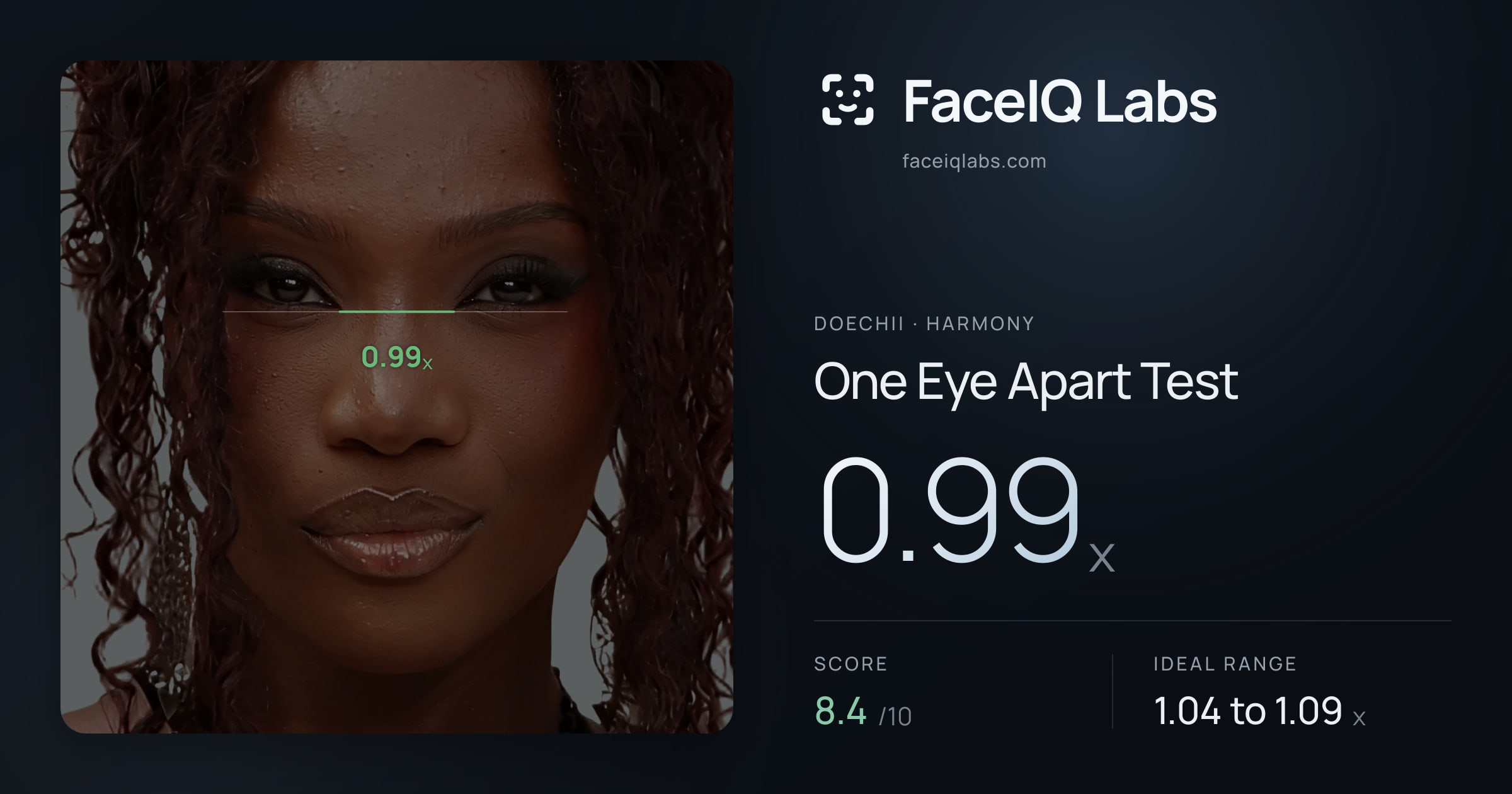 Doechii One Eye Apart Test: 0.99x, drawn on the photo