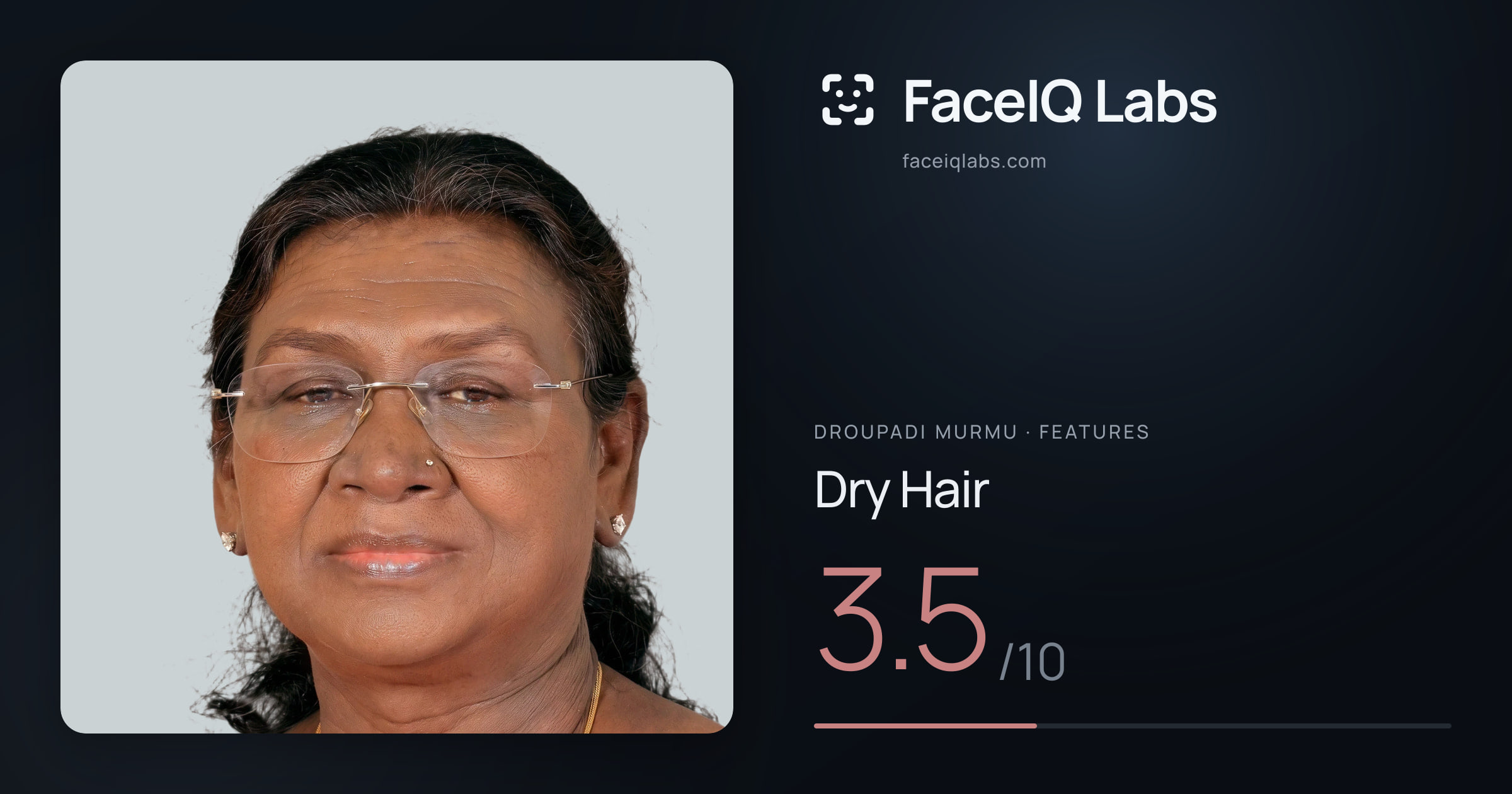 Droupadi Murmu Dry Hair: 3.5/10, drawn on the photo