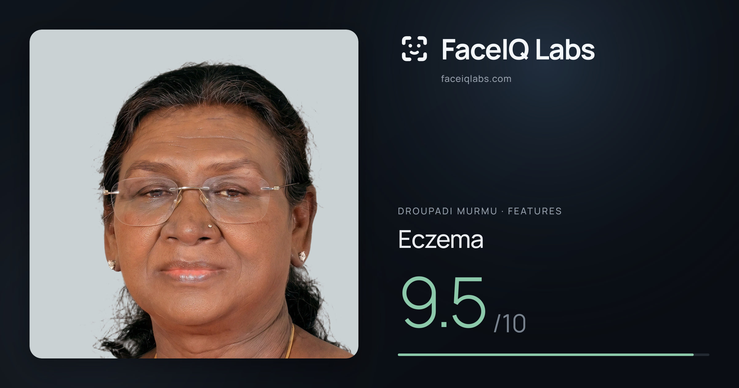 Droupadi Murmu Eczema: 9.5/10, drawn on the photo