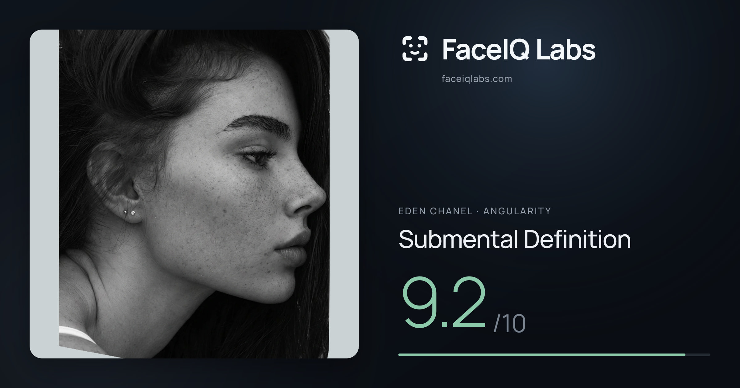 Eden Chanel Submental Definition: 9.2/10, drawn on the photo