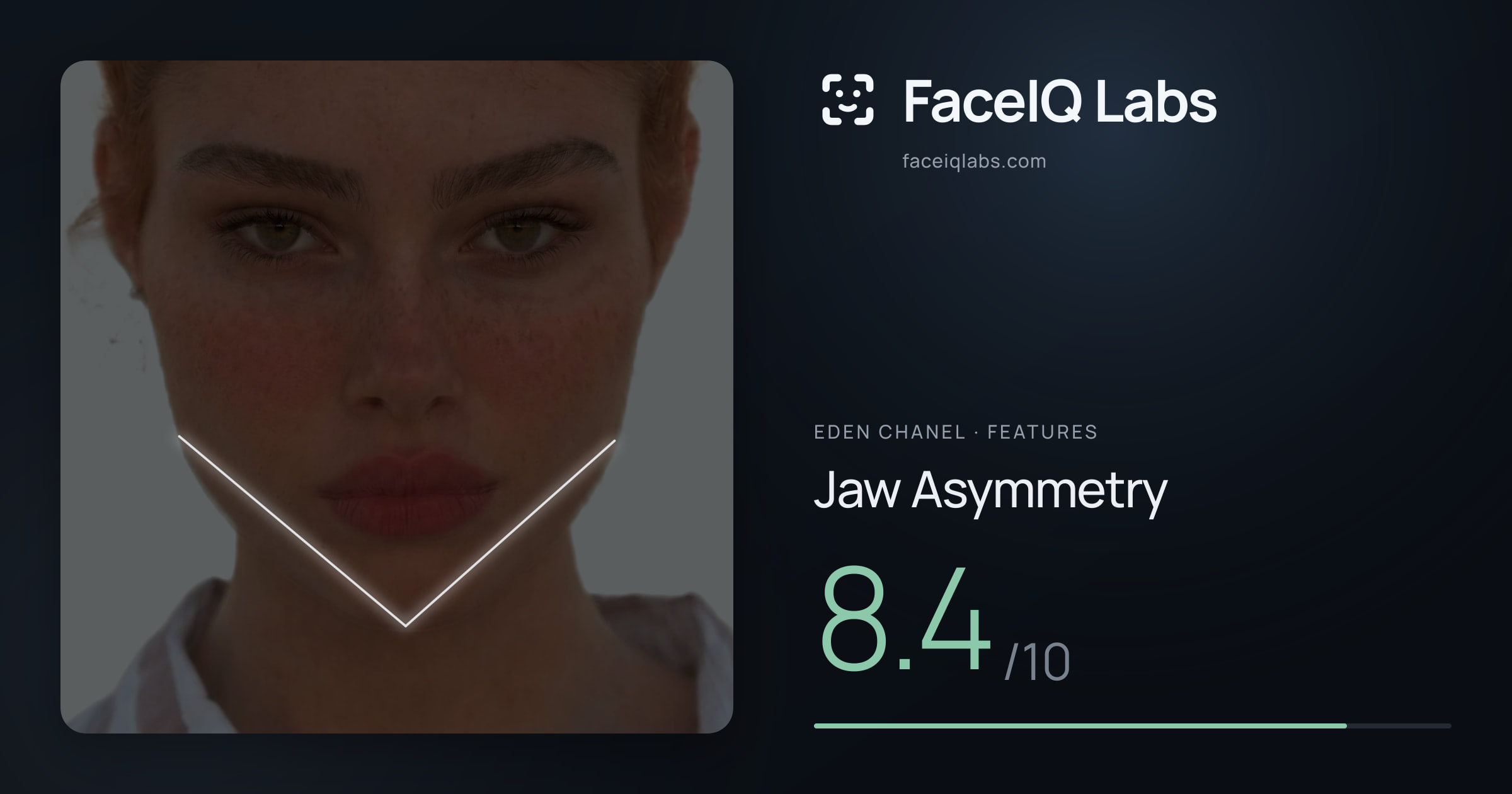 Eden Chanel Jaw Asymmetry: 8.4/10, drawn on the photo