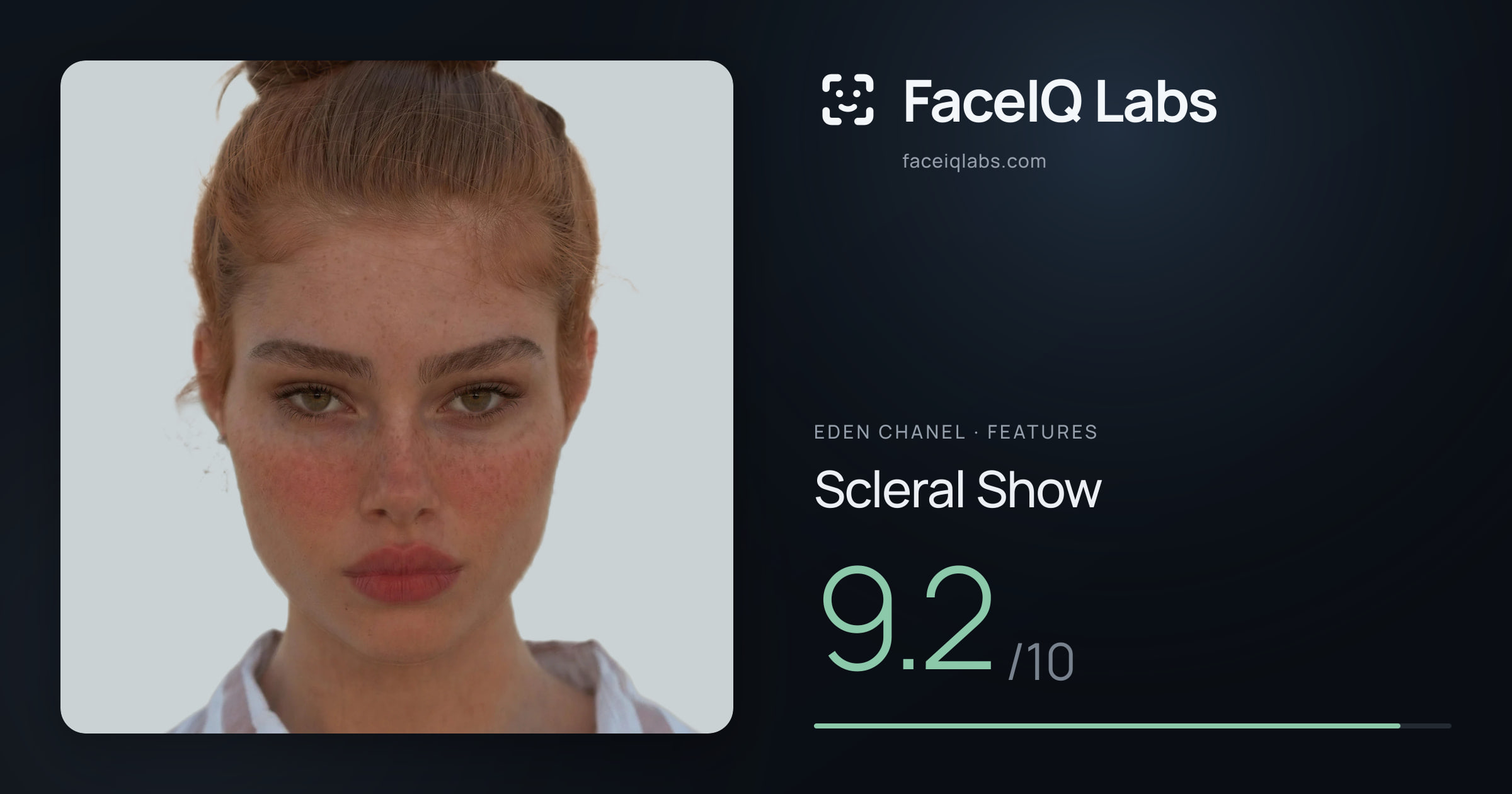 Eden Chanel Scleral Show: 9.2/10, drawn on the photo