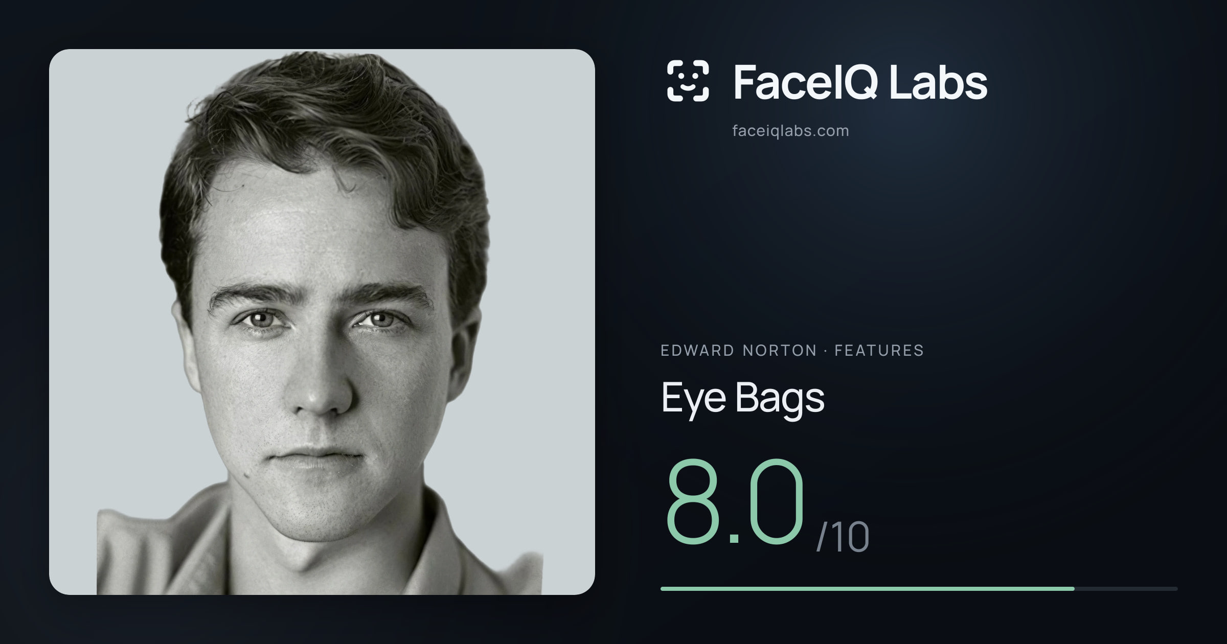 Edward Norton Eye Bags: 8.0/10, drawn on the photo