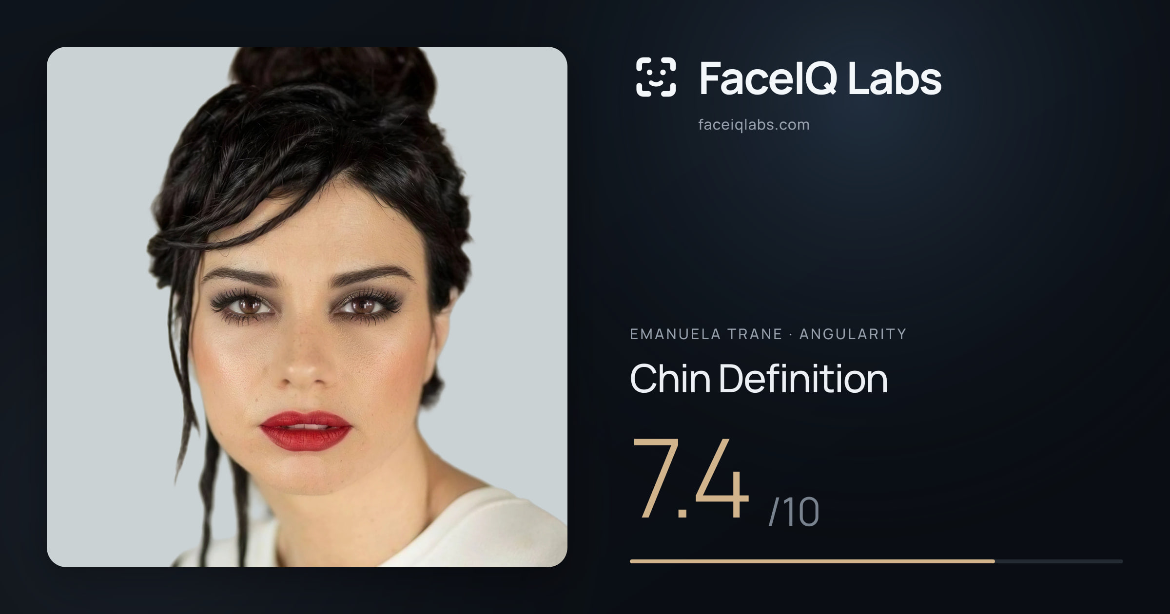 Emanuela Trane Chin Definition: 7.4/10, drawn on the photo