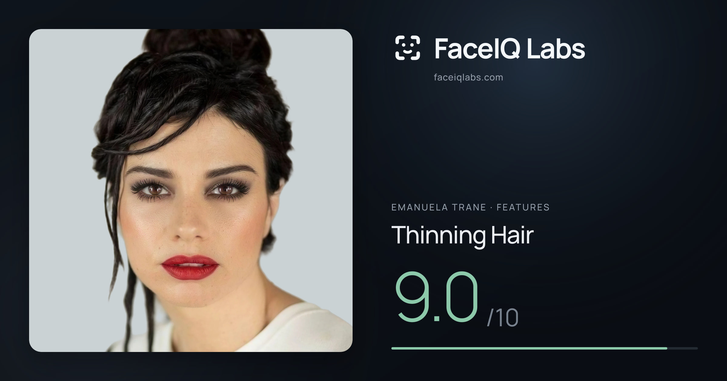 Emanuela Trane Thinning Hair: 9.0/10, drawn on the photo