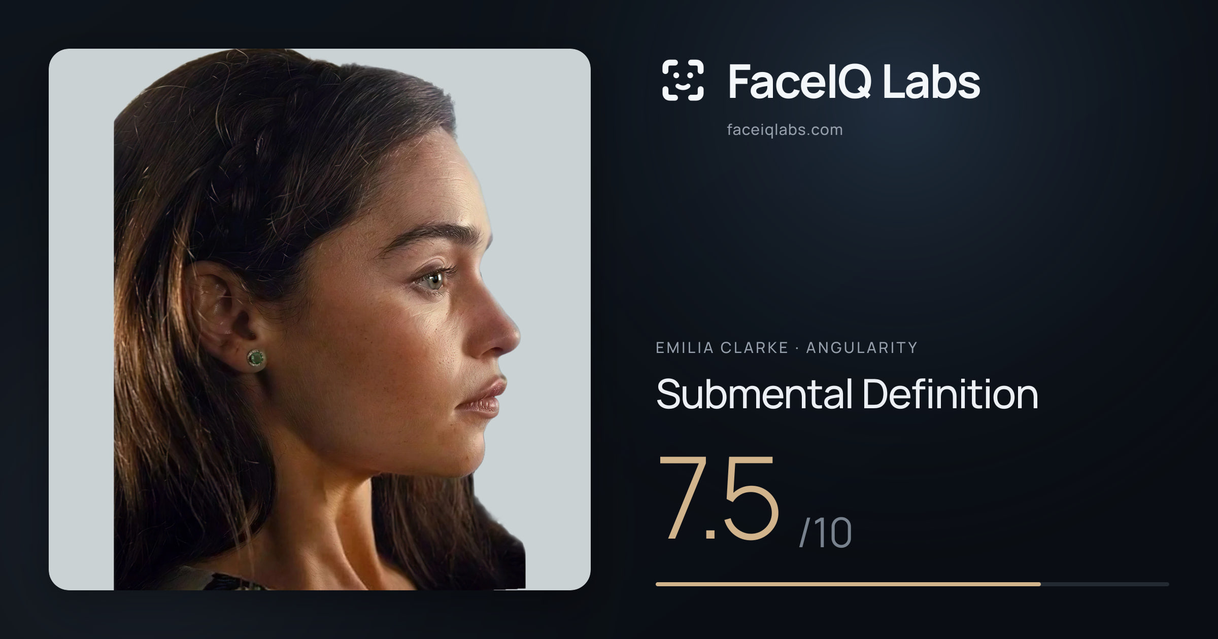 Emilia Clarke Submental Definition: 7.5/10, drawn on the photo
