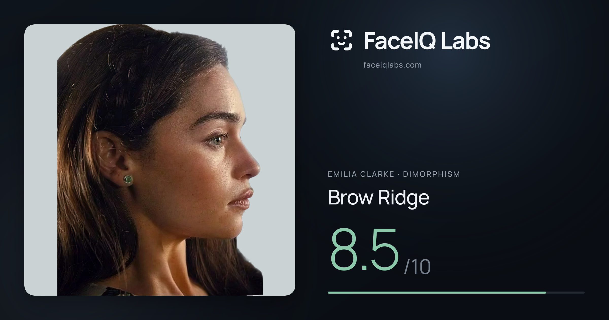 Emilia Clarke Brow Ridge: 8.5/10, drawn on the photo