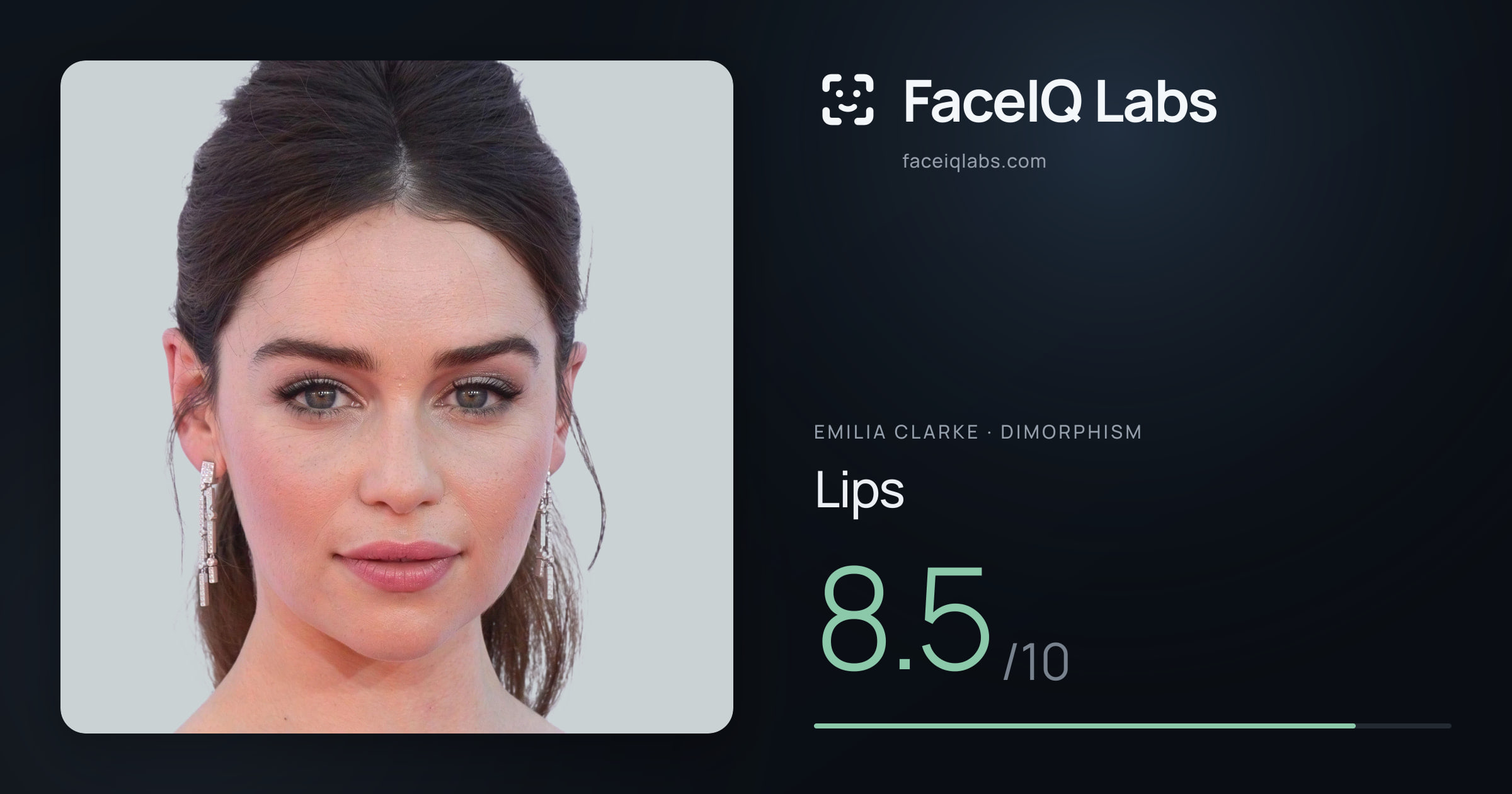 Emilia Clarke Lips: 8.5/10, drawn on the photo