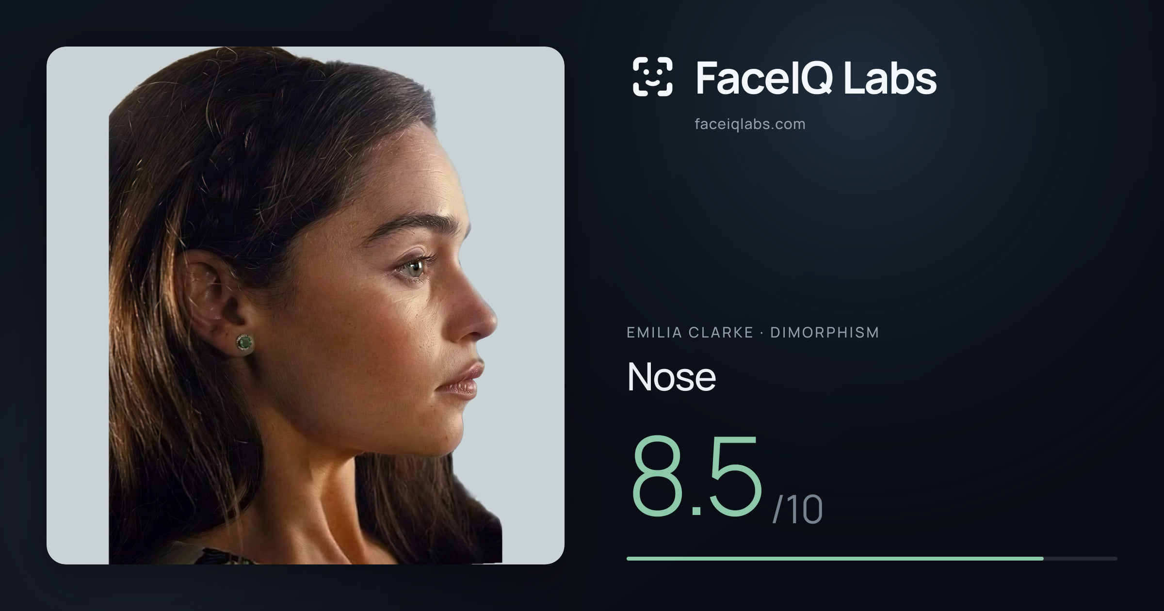 Emilia Clarke Nose: 8.5/10, drawn on the photo