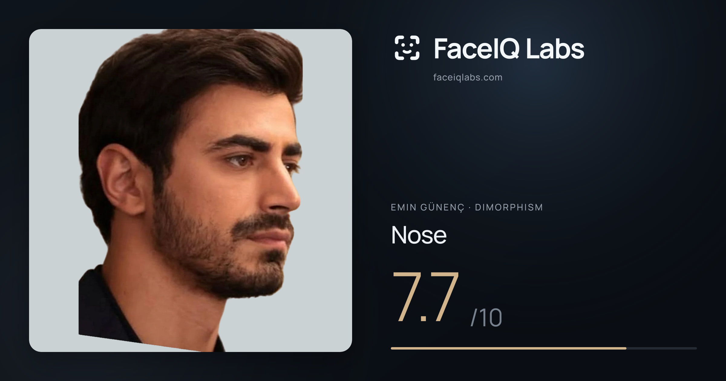 Emin Günenç Nose: 7.7/10, drawn on the photo
