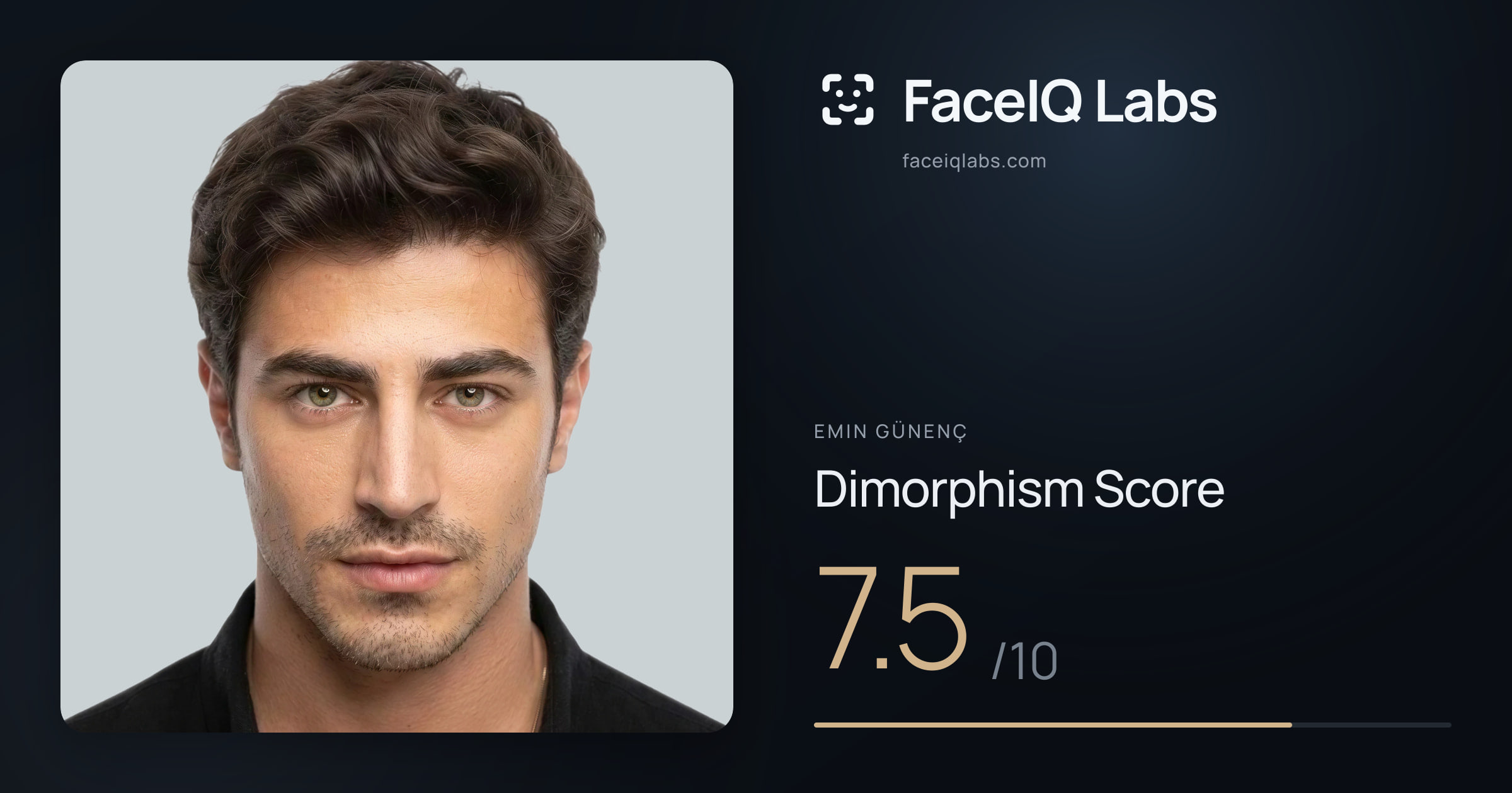 Emin Günenç Dimorphism: 7.5/10, with each assessment drawn on the photo
