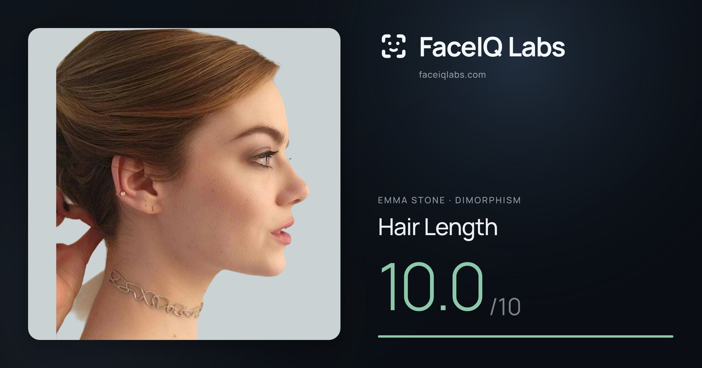 Emma Stone Hair Length: 10.0/10, drawn on the photo