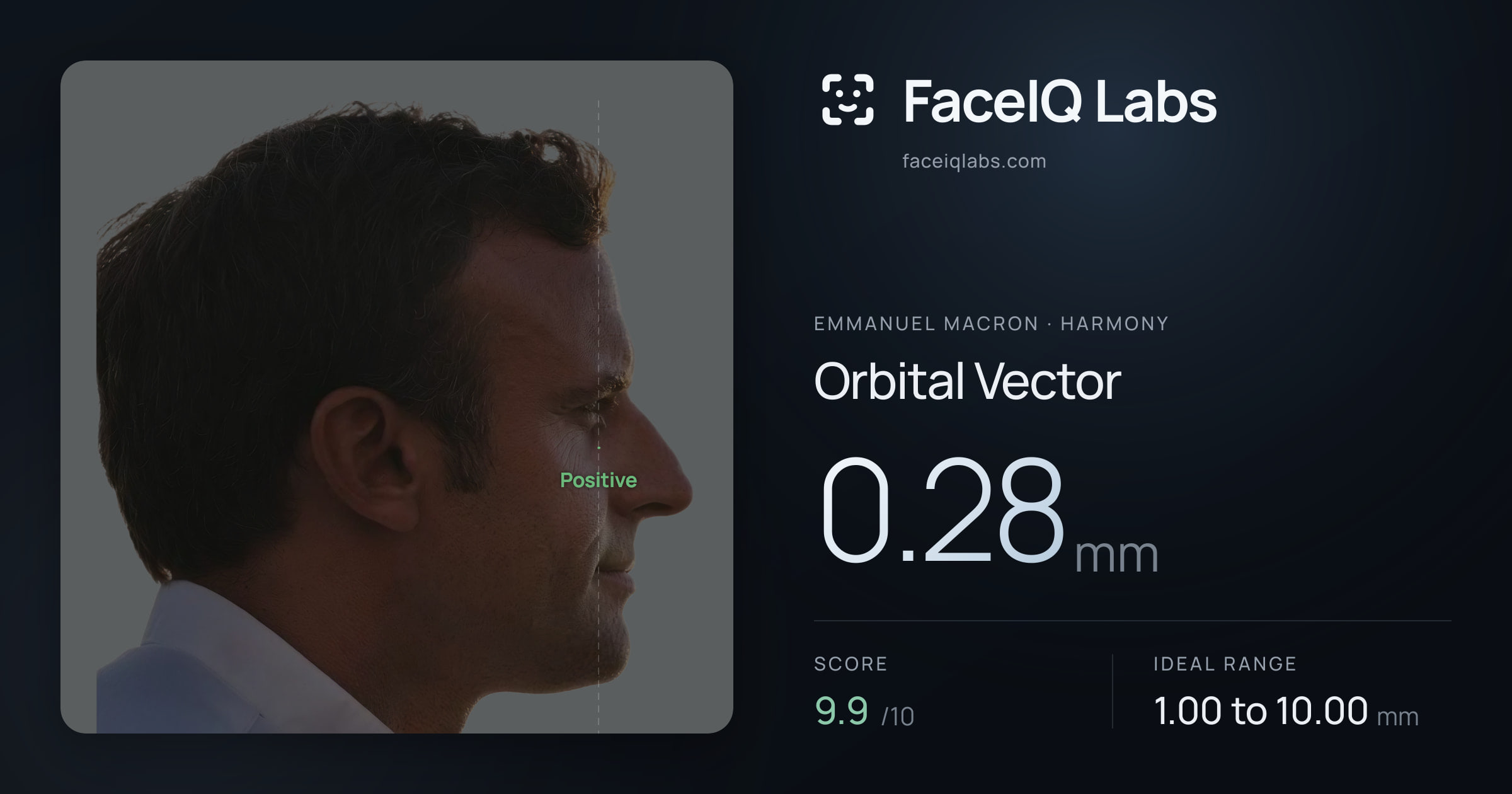 Emmanuel Macron Orbital Vector: 0.28mm, drawn on the photo