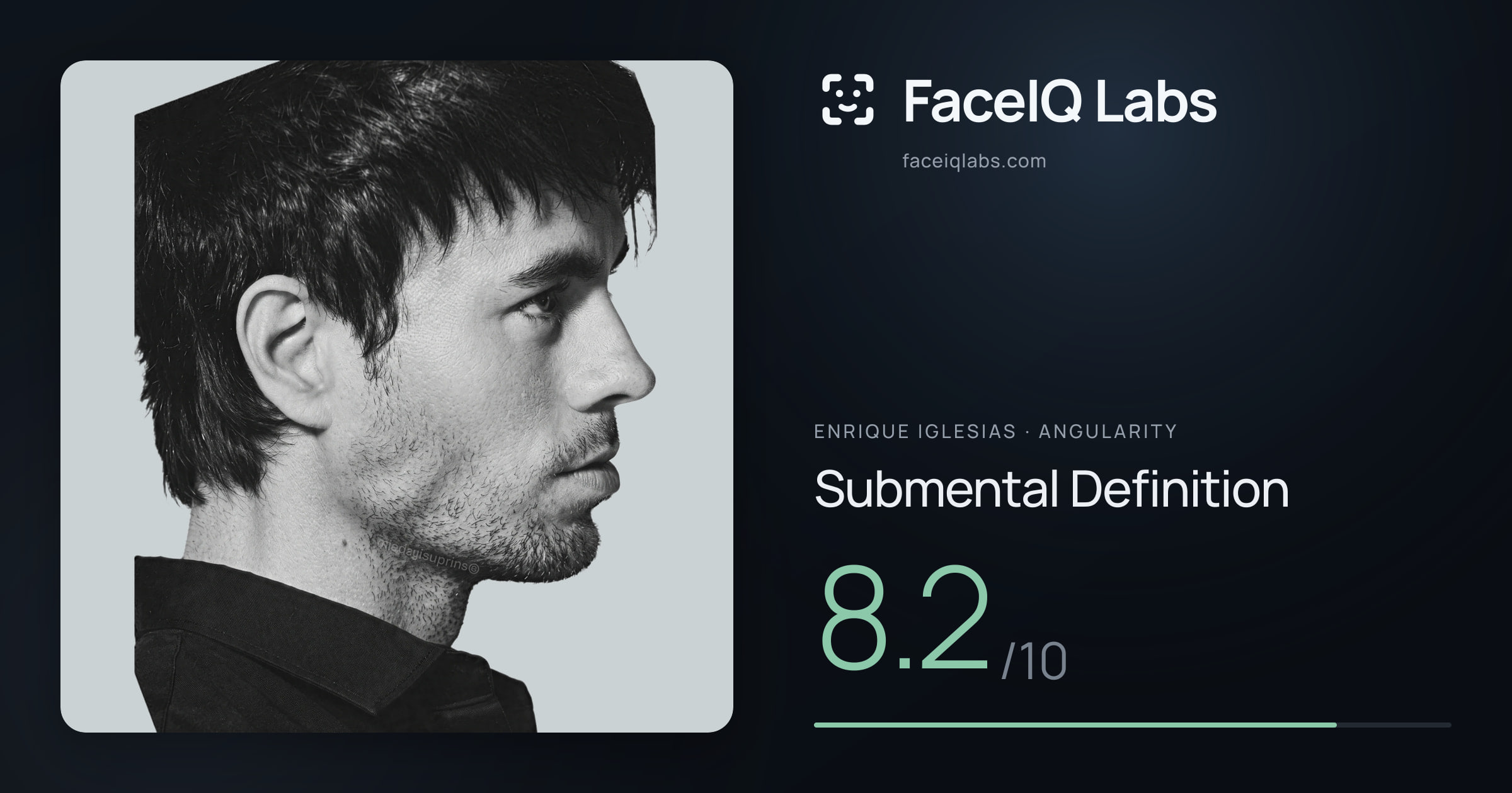 Enrique Iglesias Submental Definition: 8.2/10, drawn on the photo