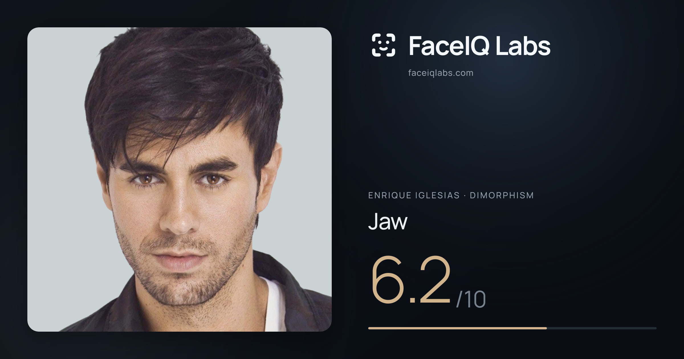 Enrique Iglesias Jaw: 6.2/10, drawn on the photo