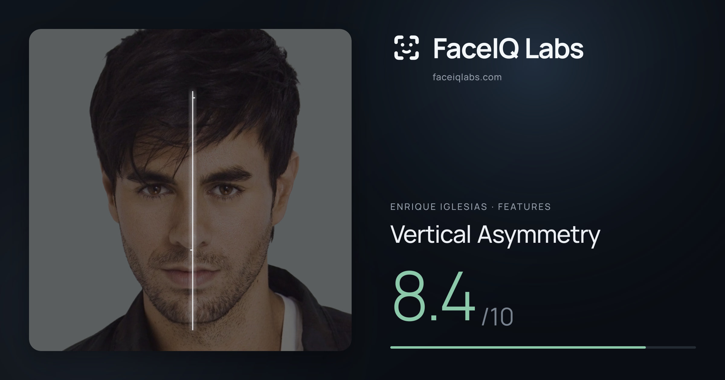 Enrique Iglesias Vertical Asymmetry: 8.4/10, drawn on the photo