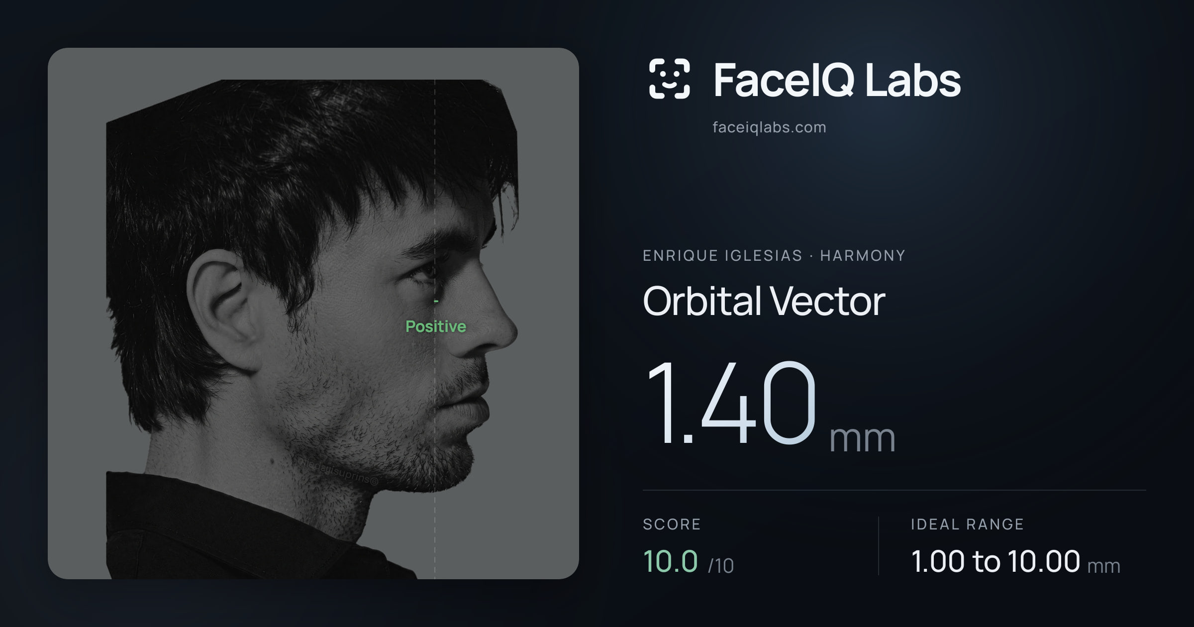 Enrique Iglesias Orbital Vector: 1.40mm, drawn on the photo