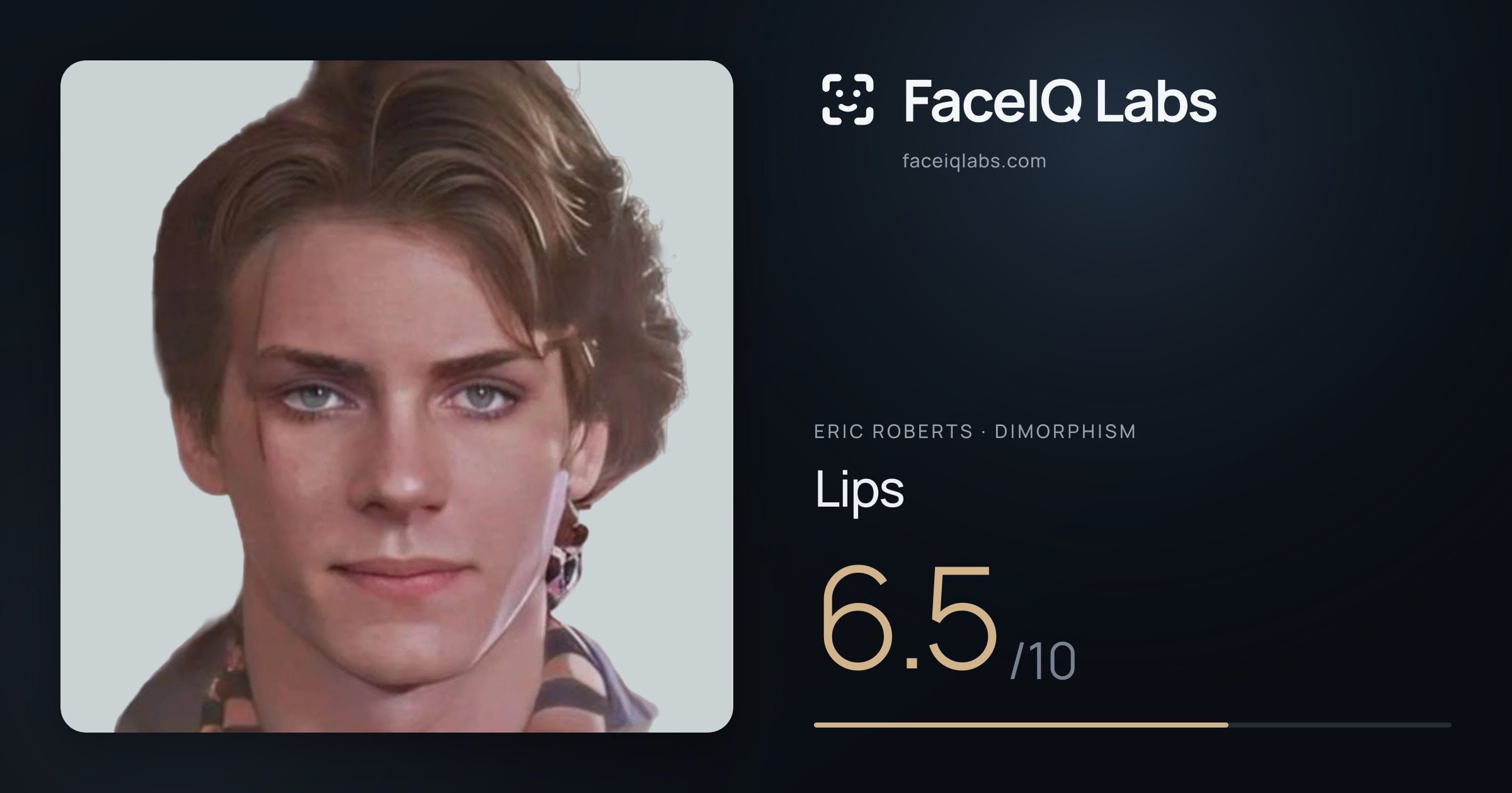 Eric Roberts Lips: 6.5/10, drawn on the photo