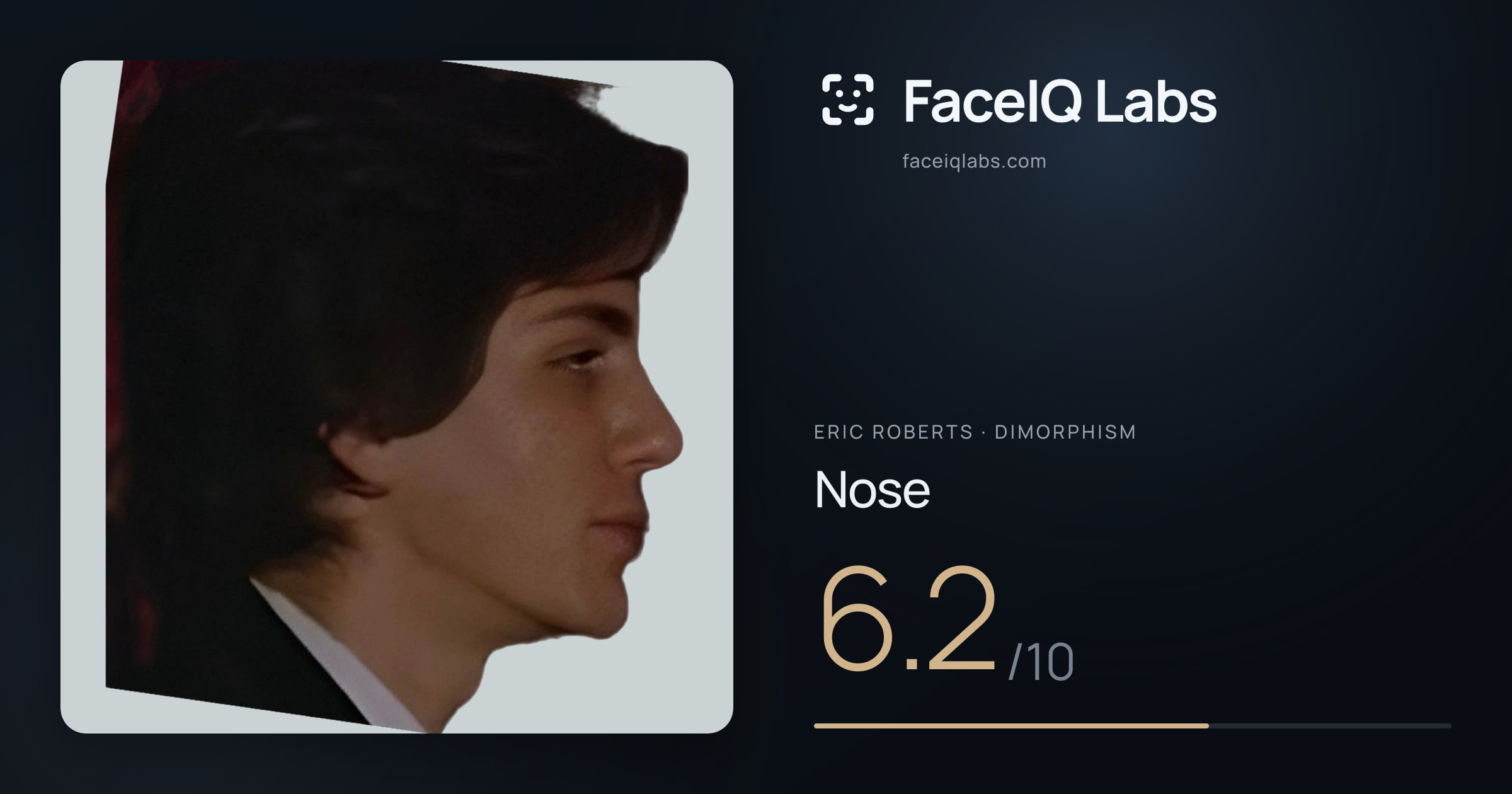 Eric Roberts Nose: 6.2/10, drawn on the photo