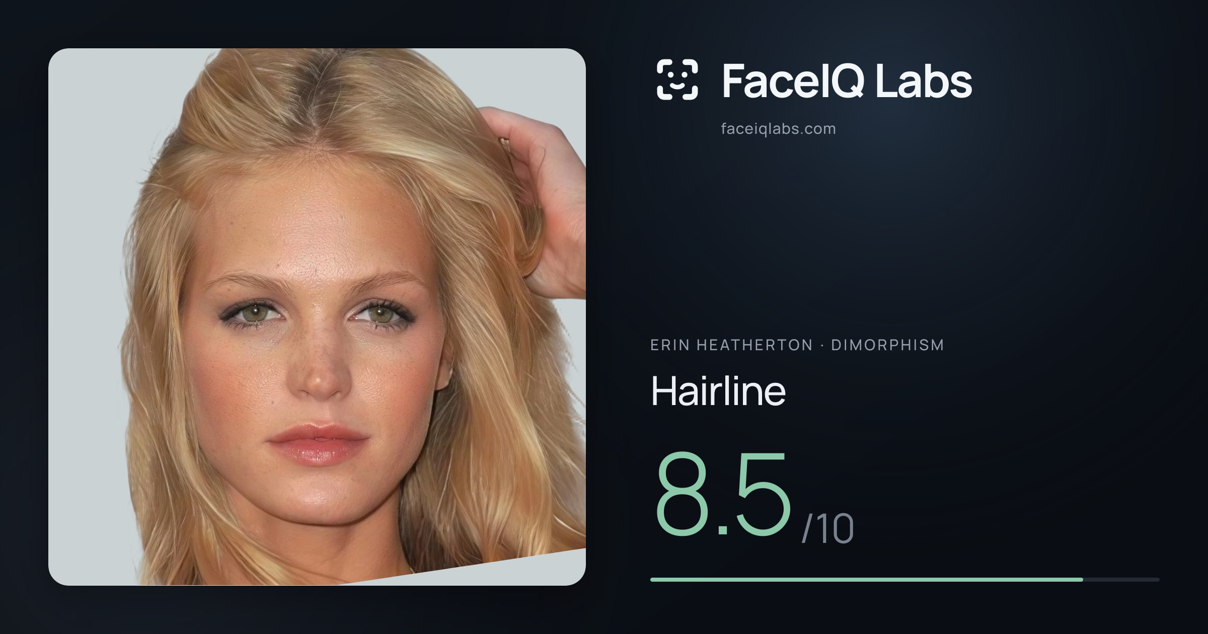 Erin Heatherton Hairline: 8.5/10, drawn on the photo
