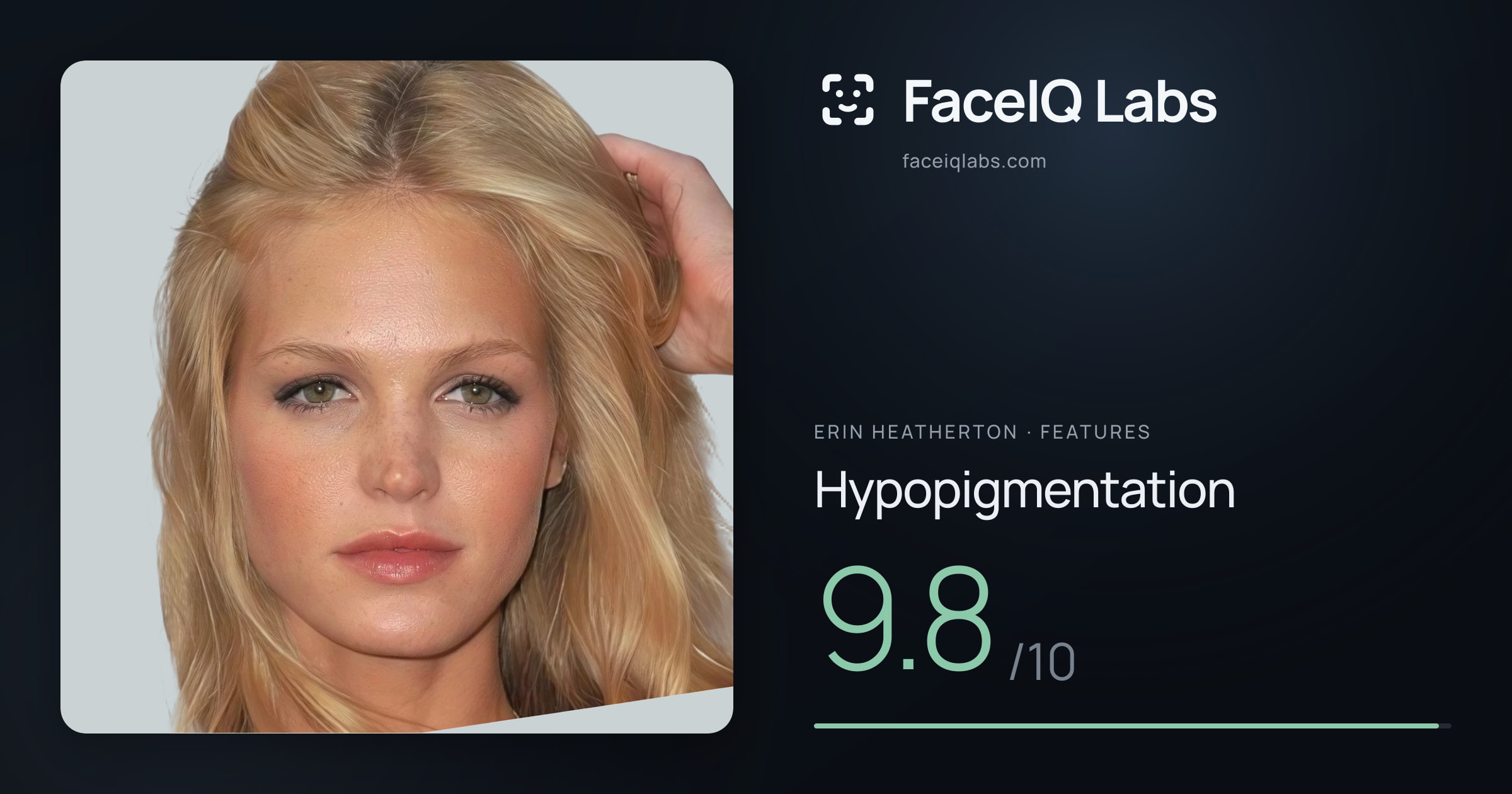 Erin Heatherton Hypopigmentation: 9.8/10, drawn on the photo